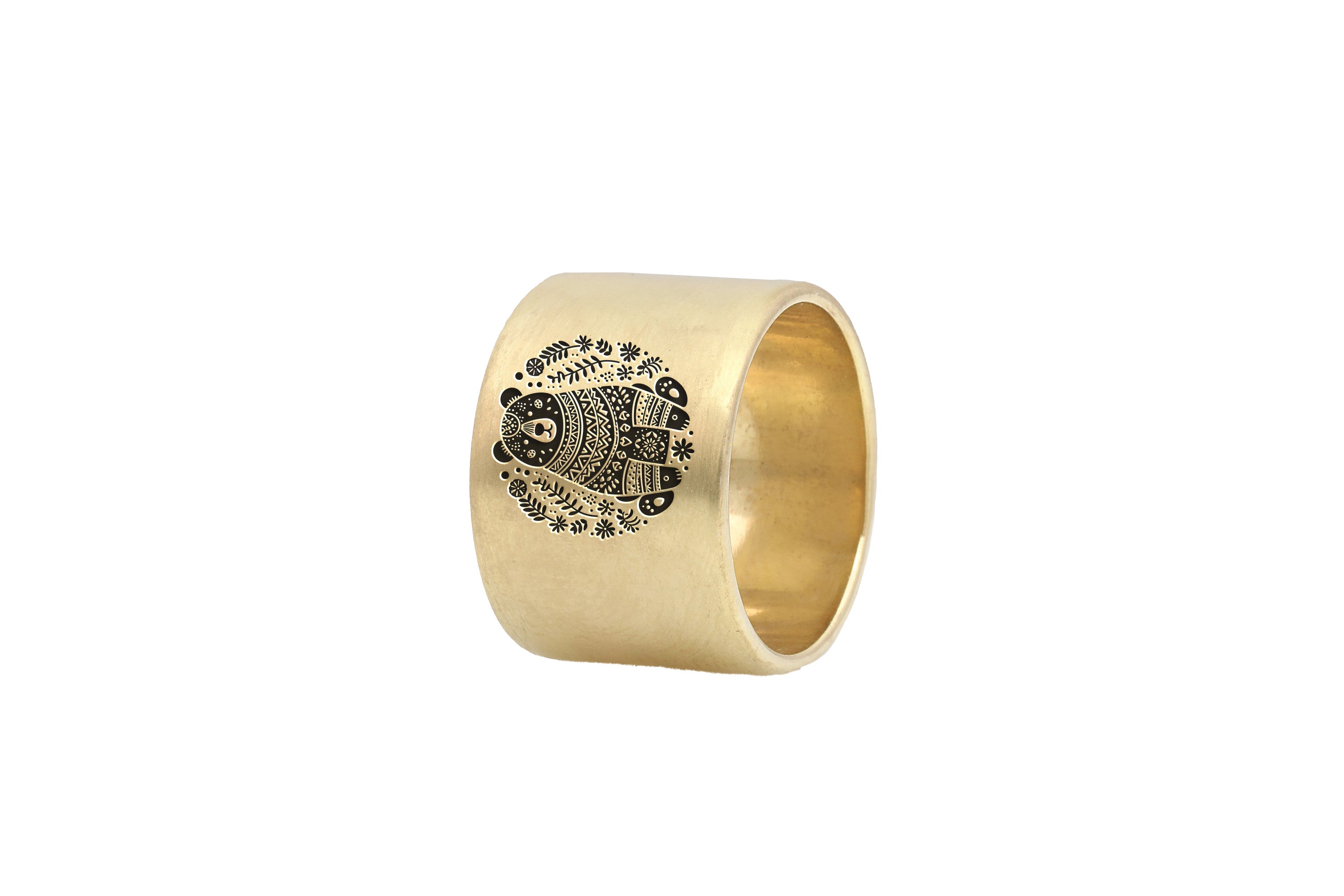 Wide Brushed Bear Ring