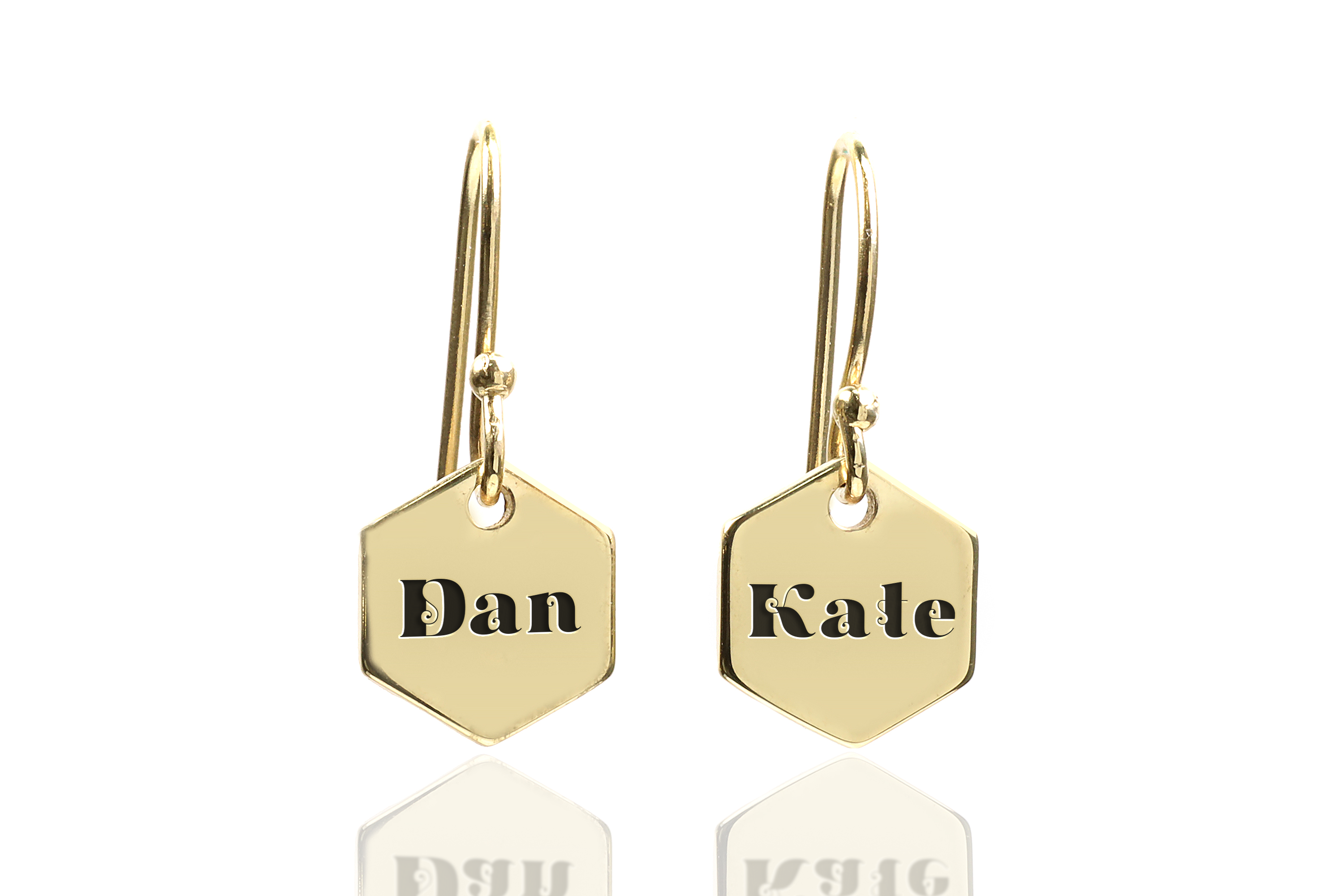 Engraved Name Earrings