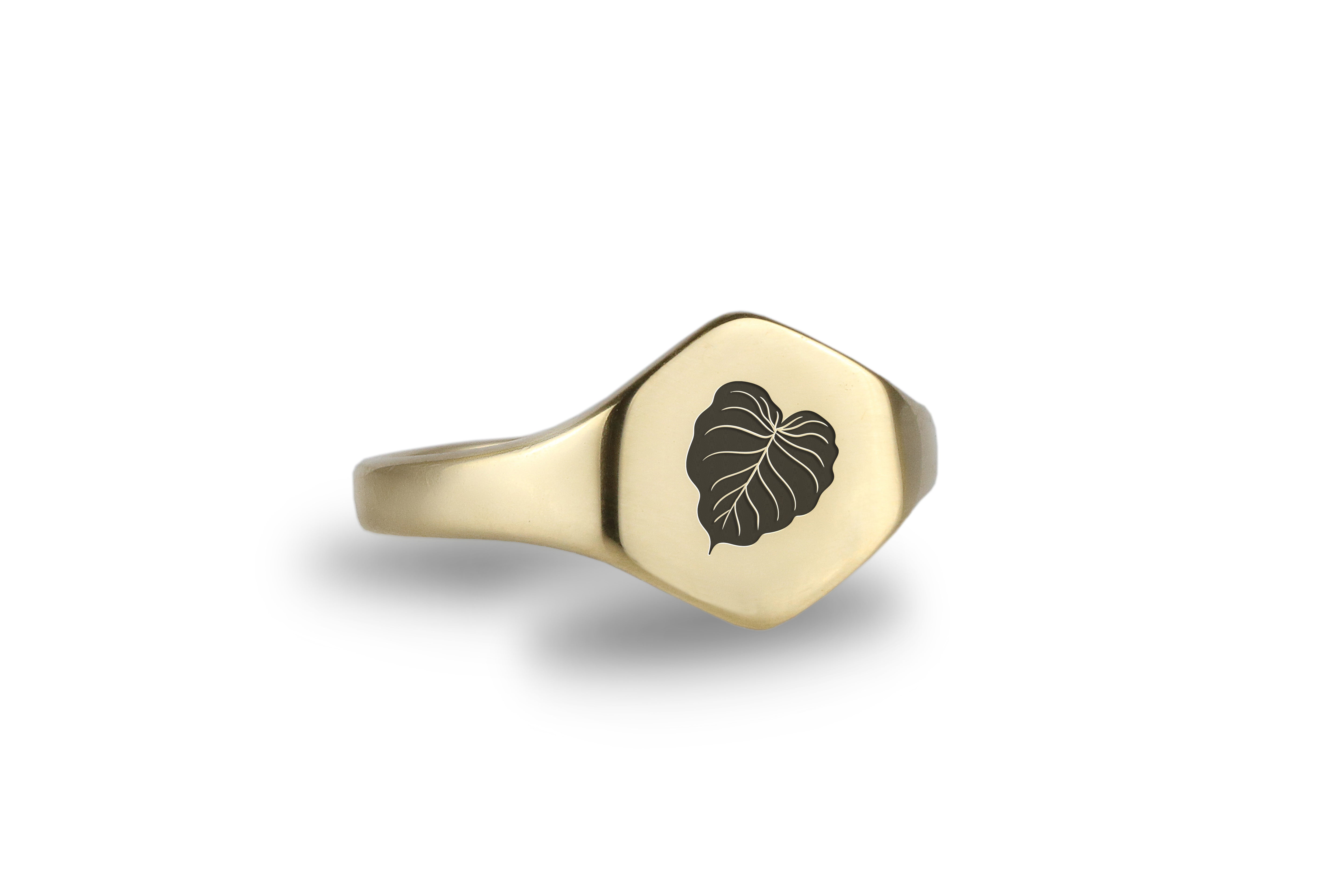 14k Gold Custom Leaf Ring