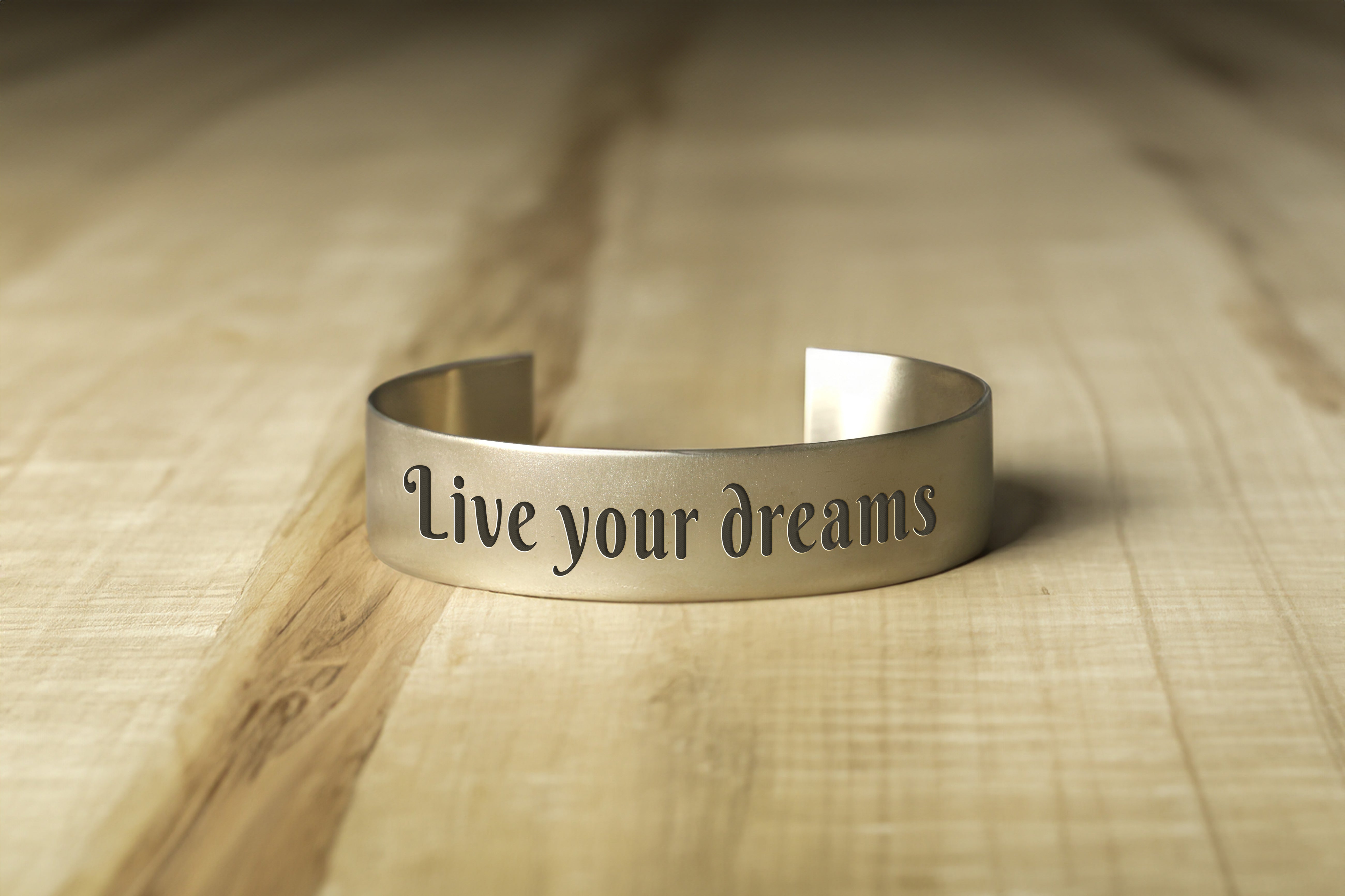 Gold Custom Text Bracelet