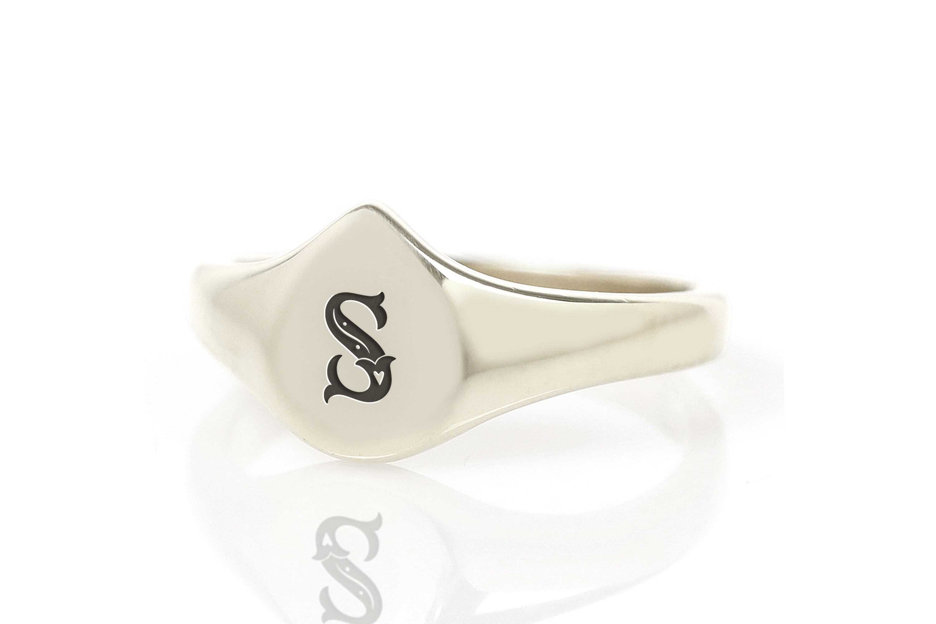 Engraved Poker Letter Ring