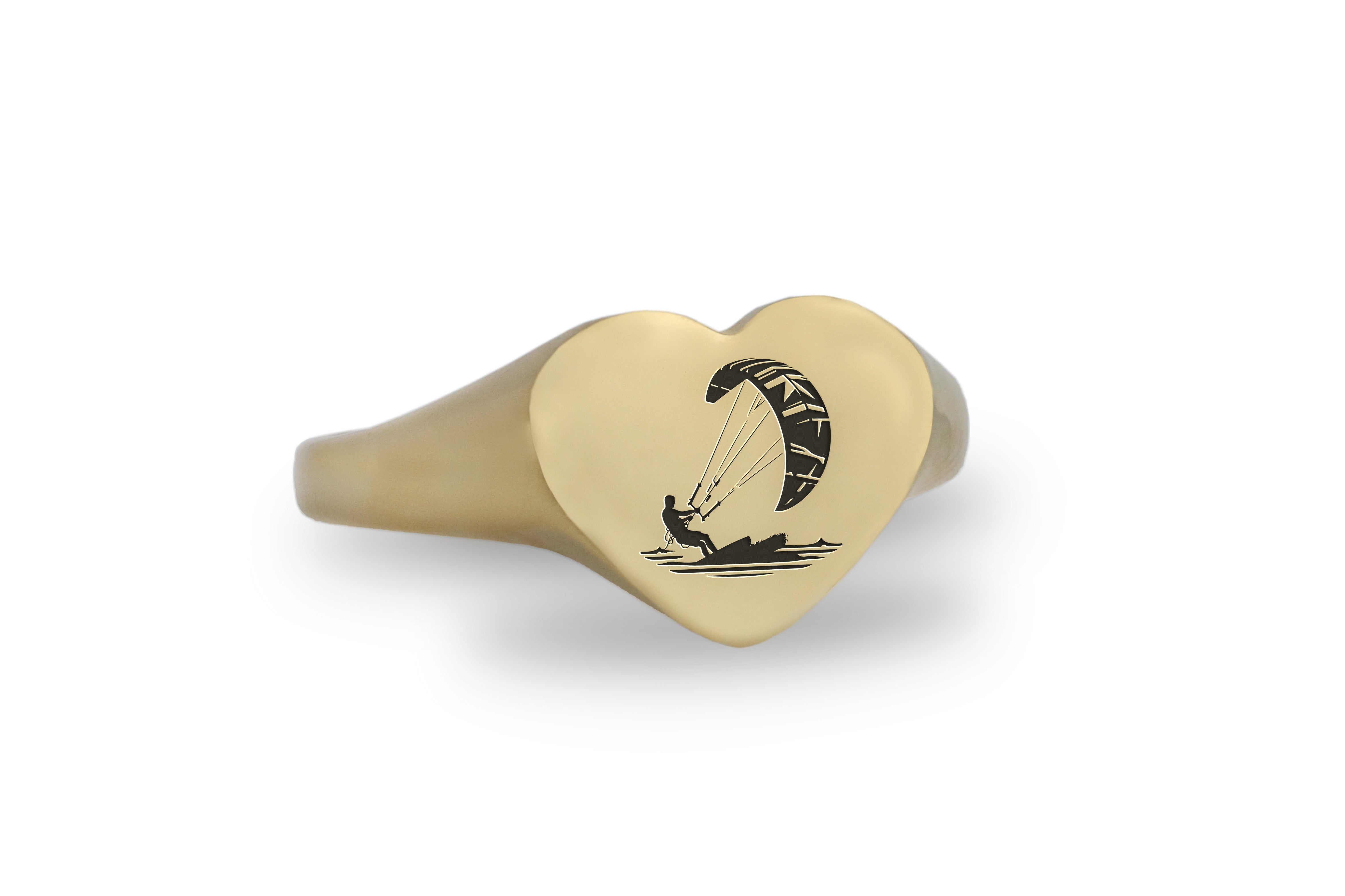 14k Gold Kitesurfing Signet Ring