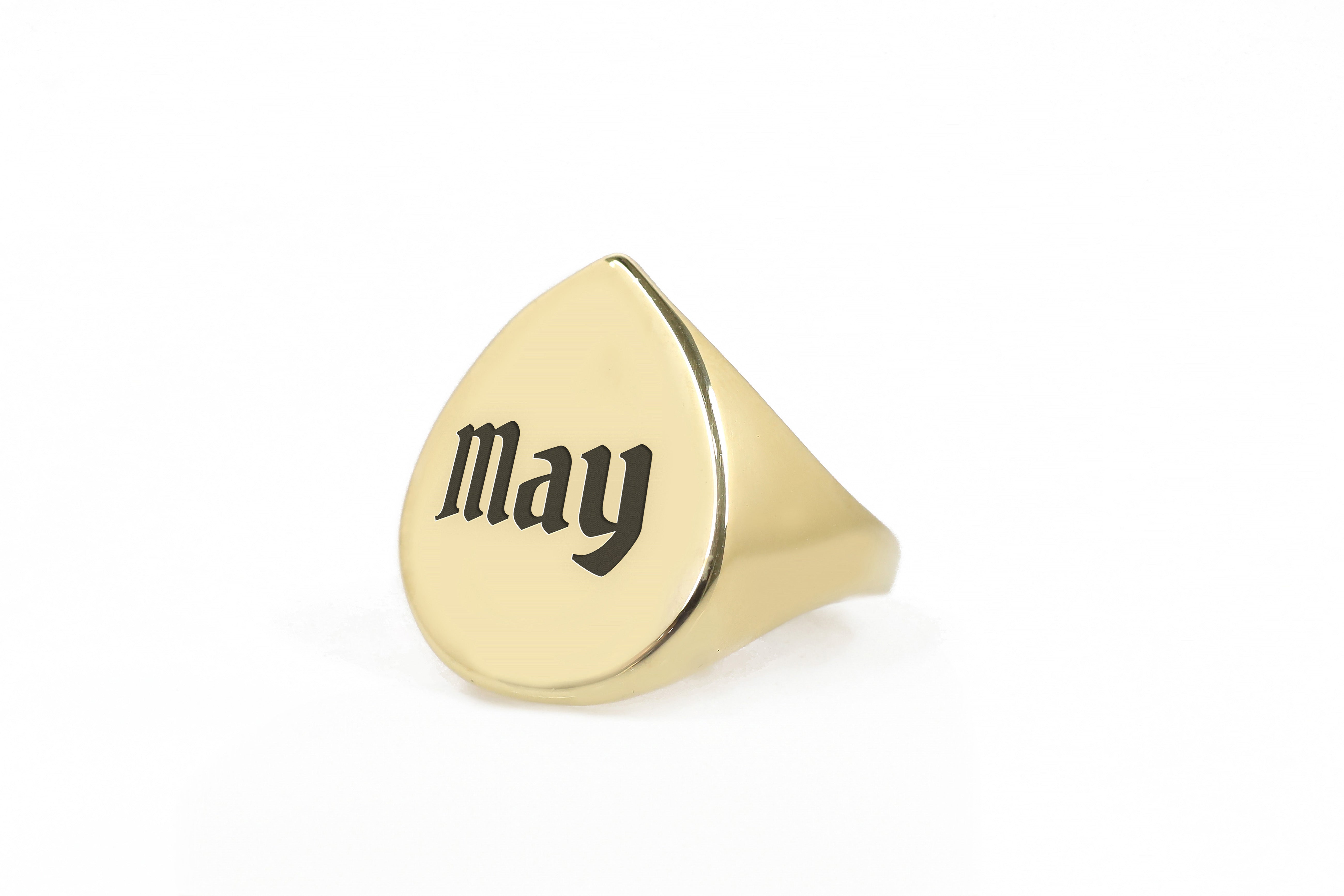 14k Gold Name Signet Ring
