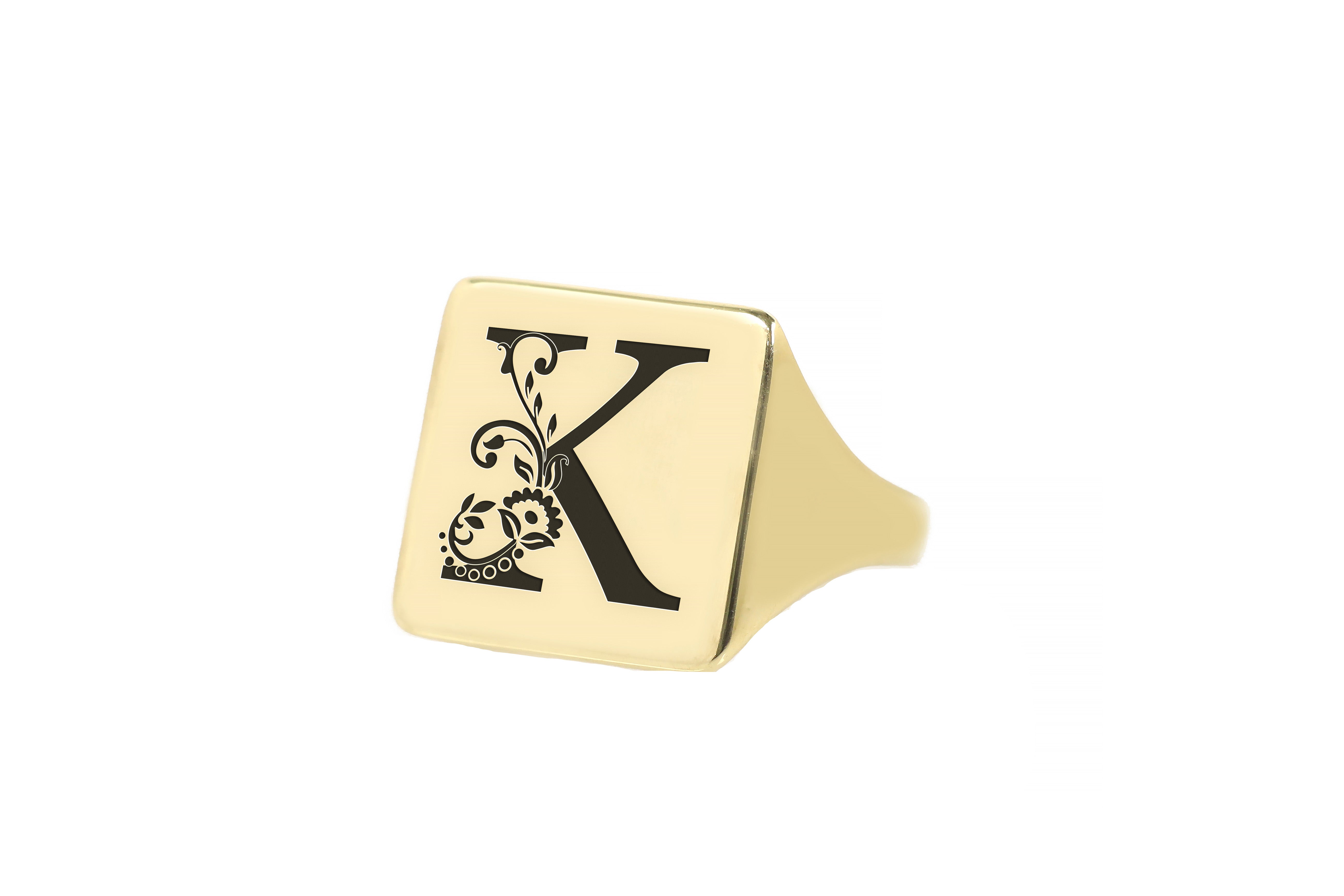 Custom Flowered Letter Ring
