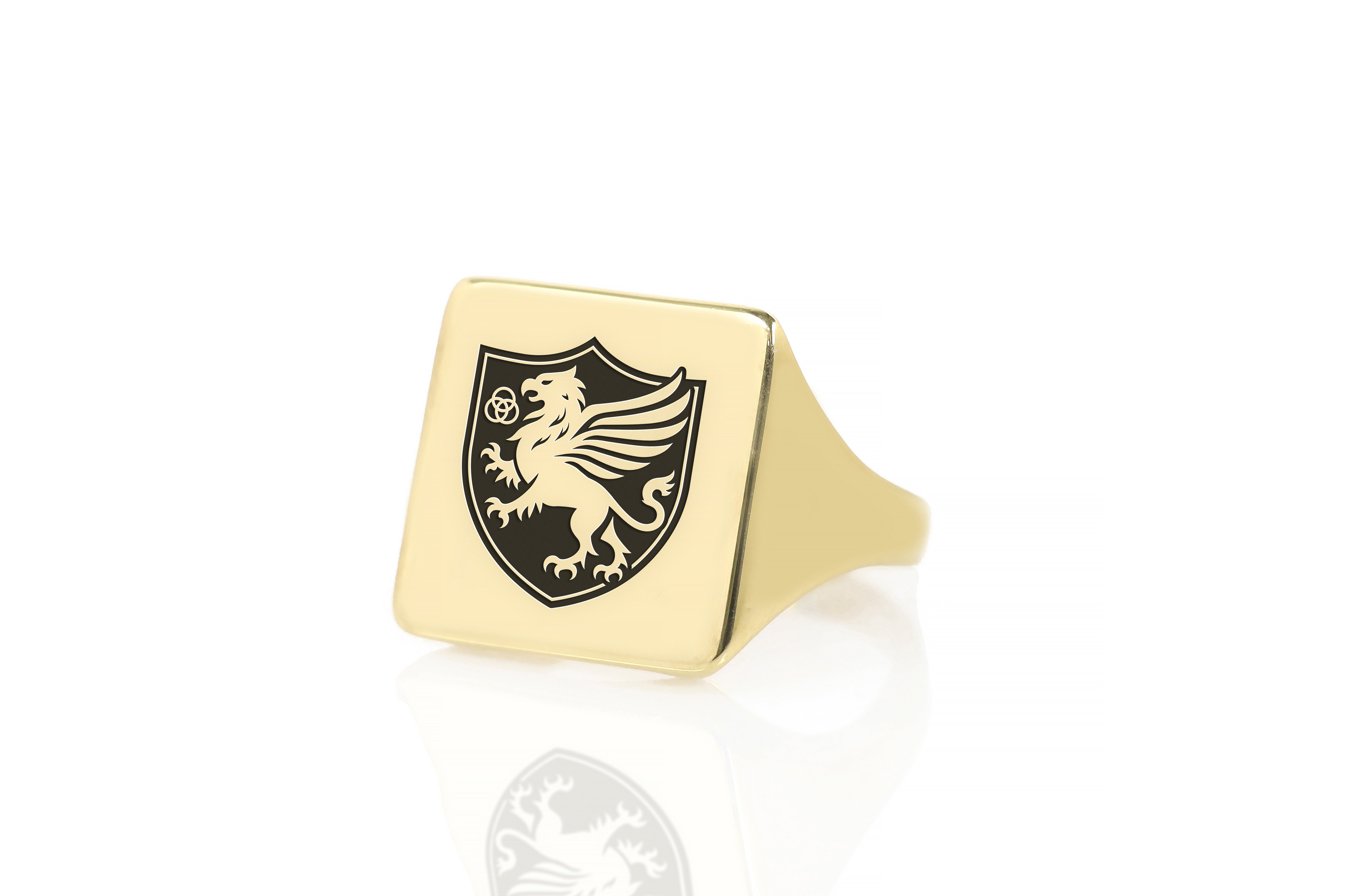 Engraved Griffin Signet Ring