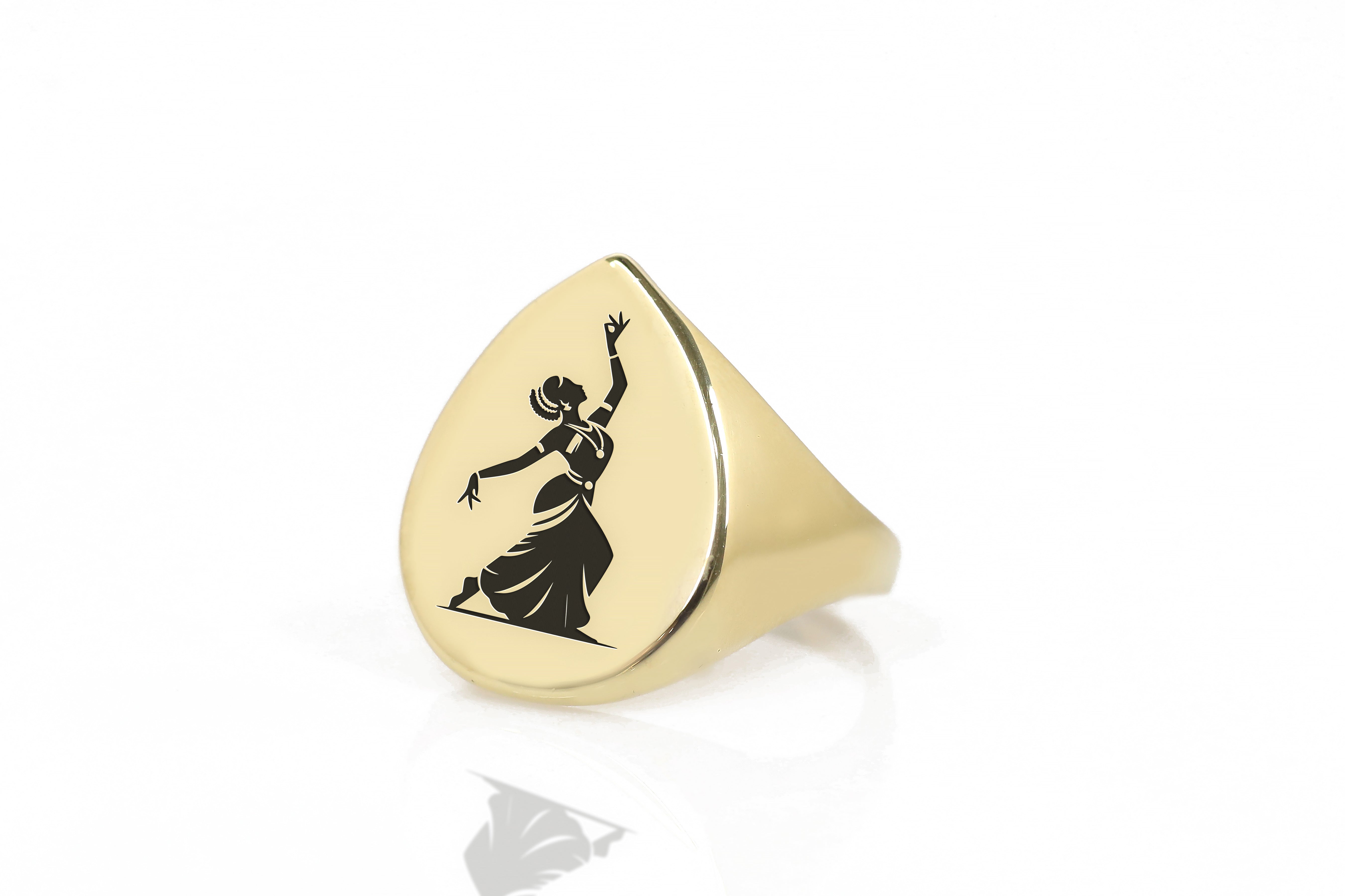 African Woman Engraved Ring