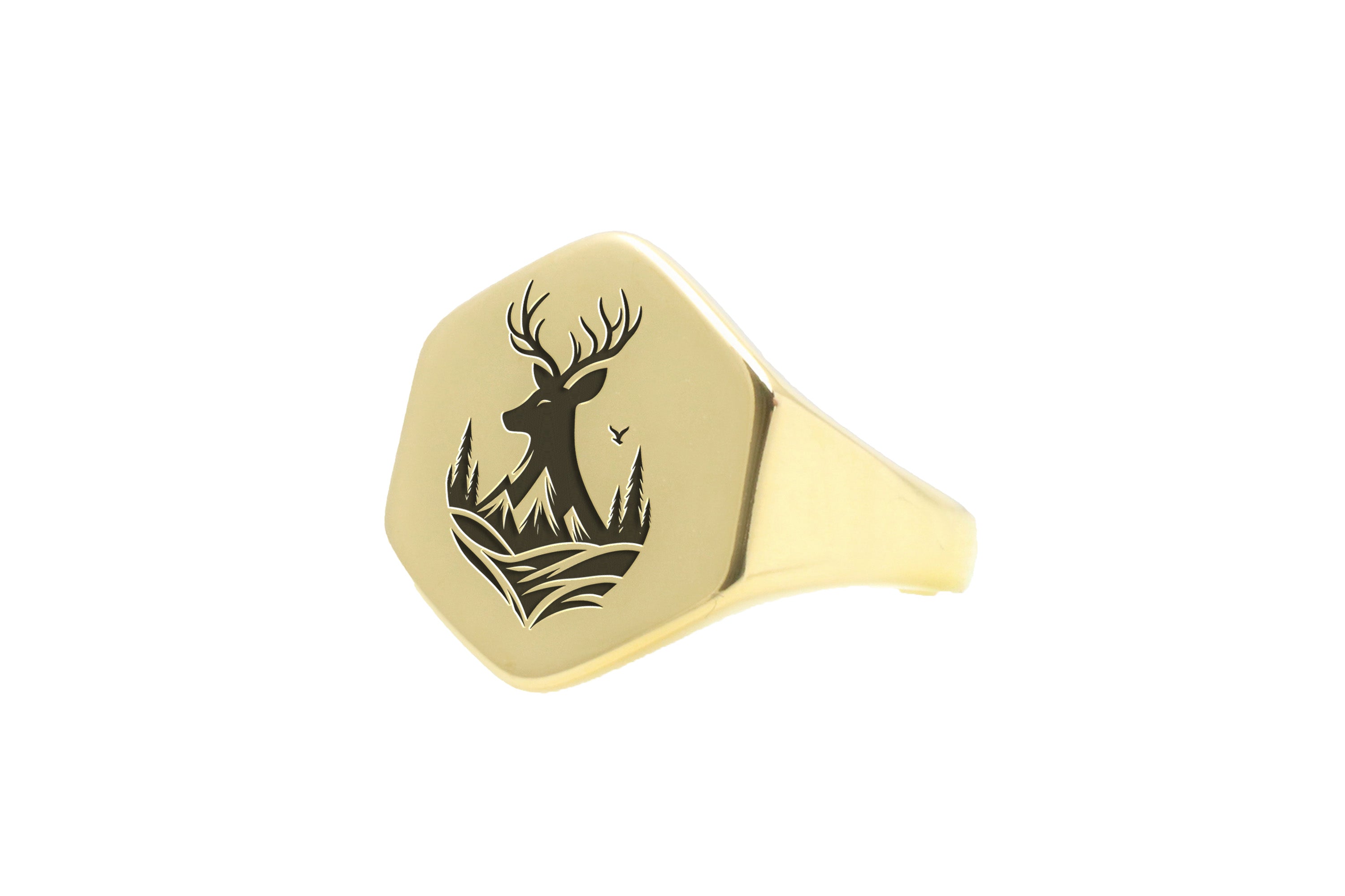Engraved Cervus Signet Ring