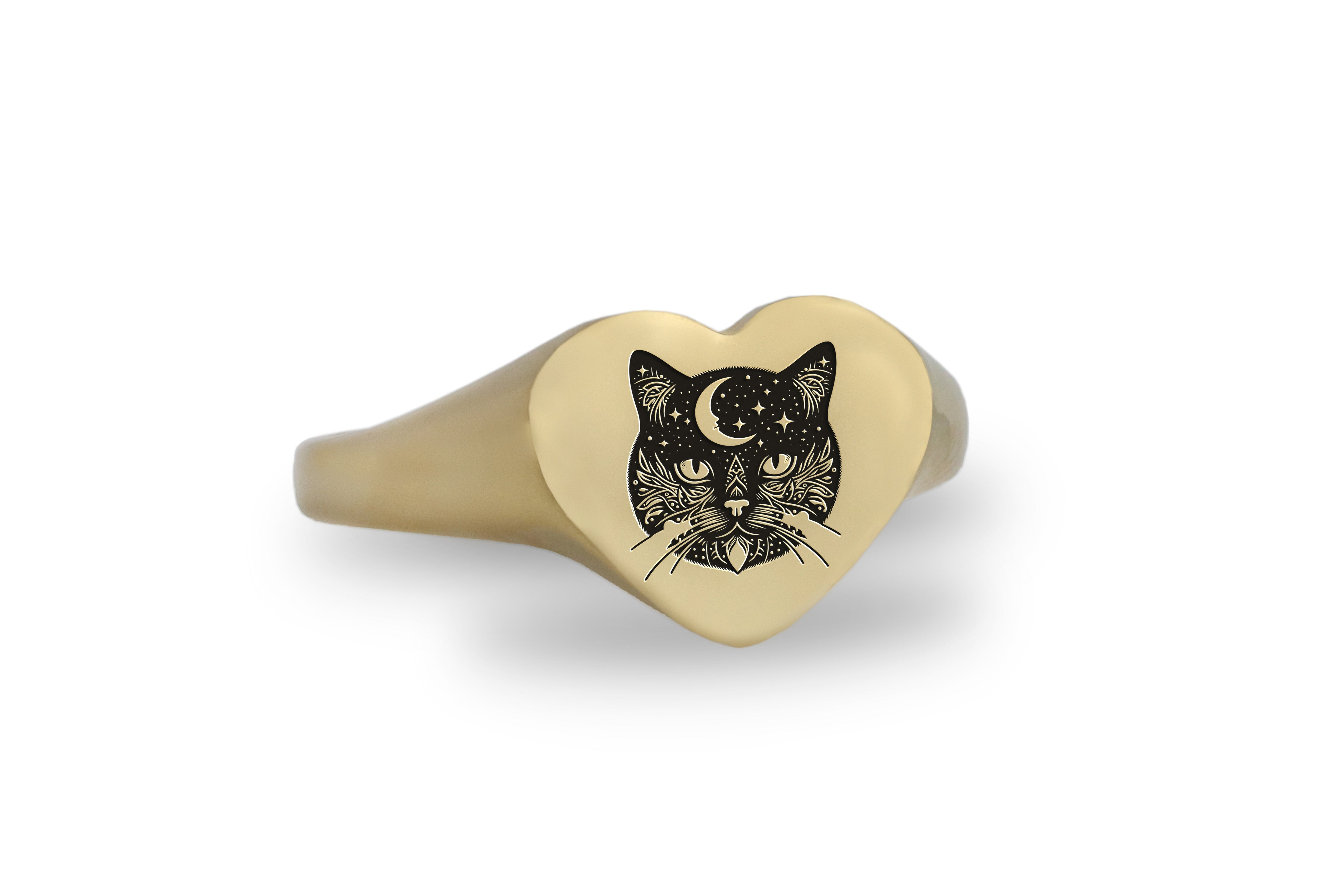 Engraved British Cat Ring