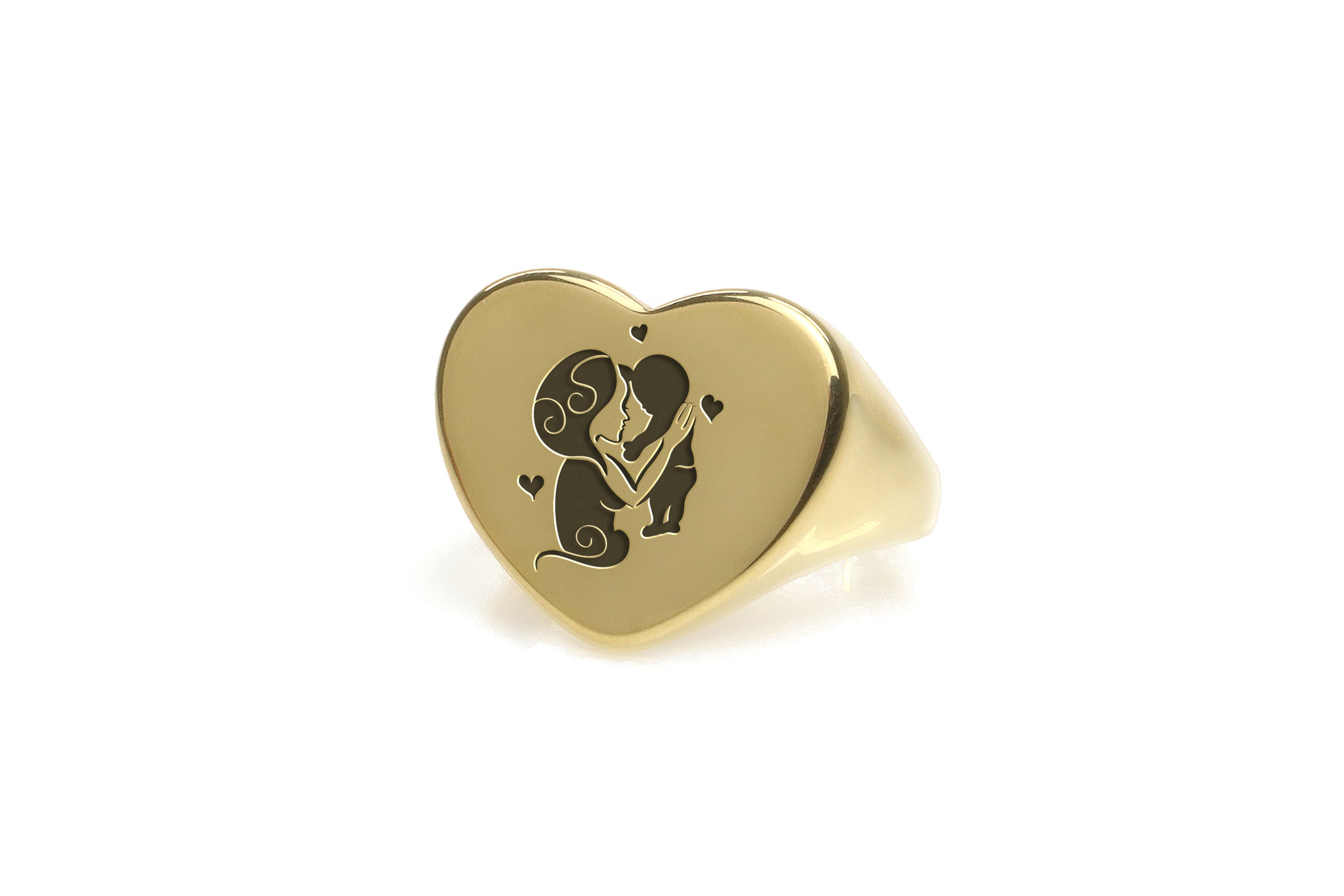 Gold Mother And Baby Ring
