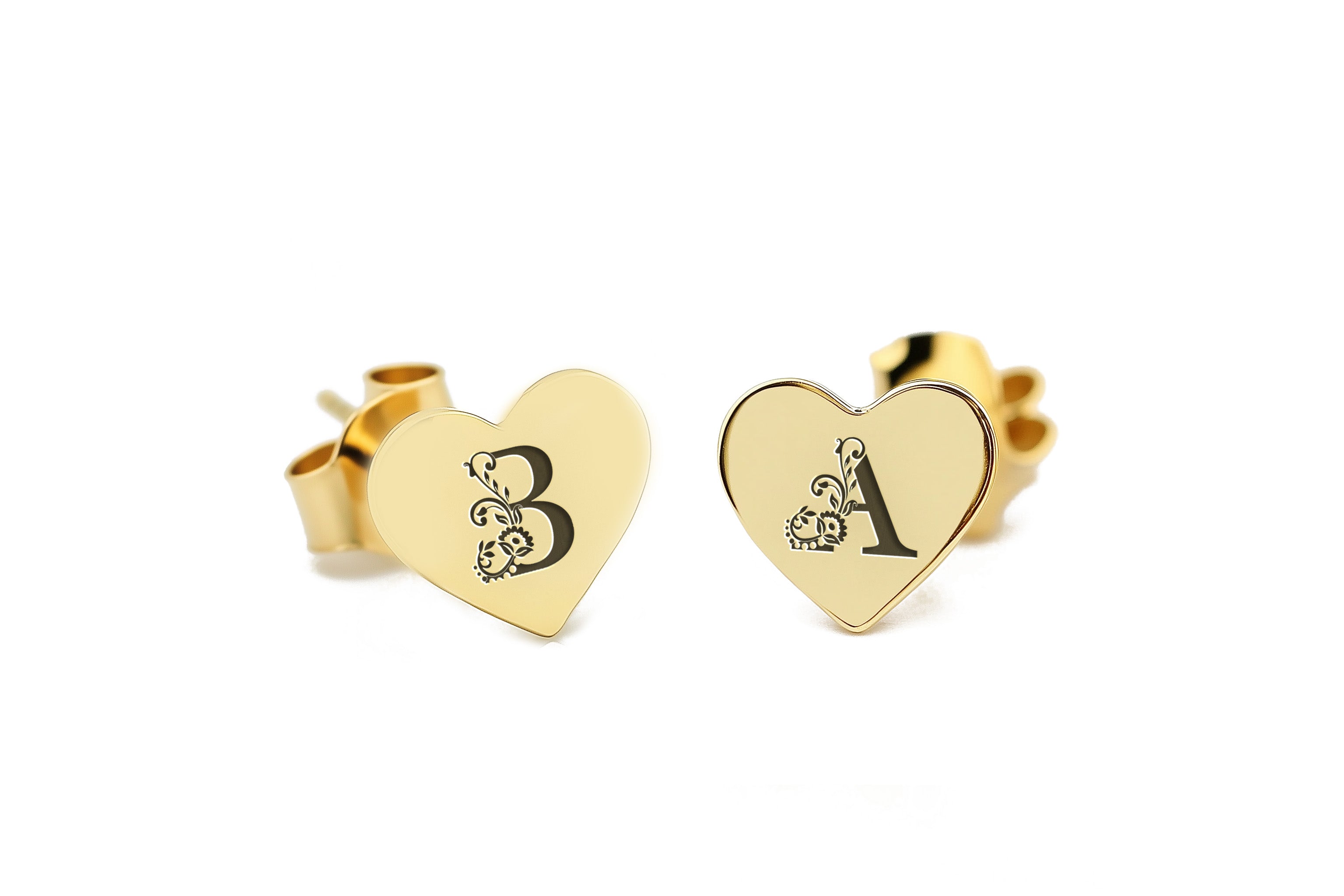 Heart Shaped Stud Earrings
