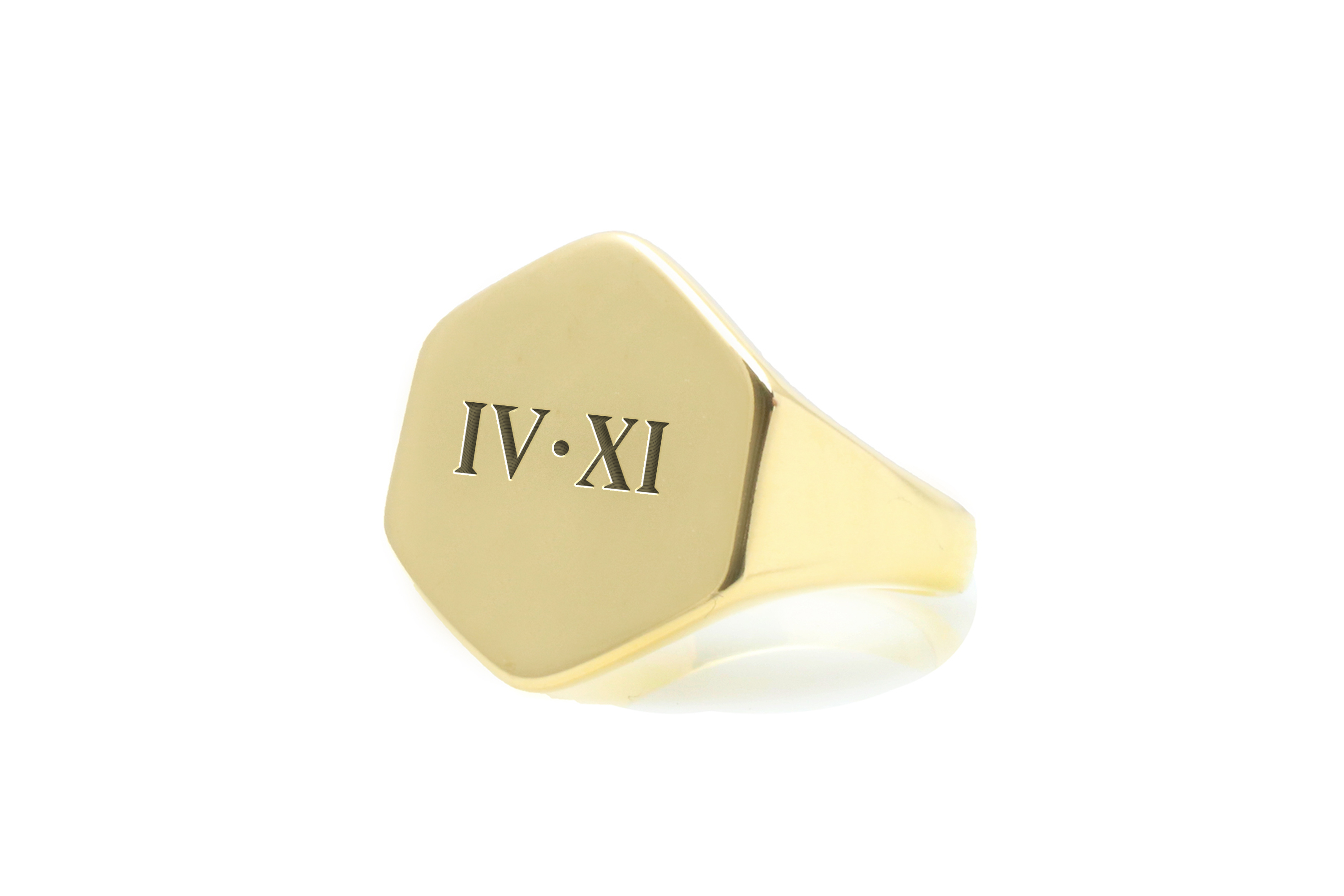 Personalized Roman Numbers Gold Ring