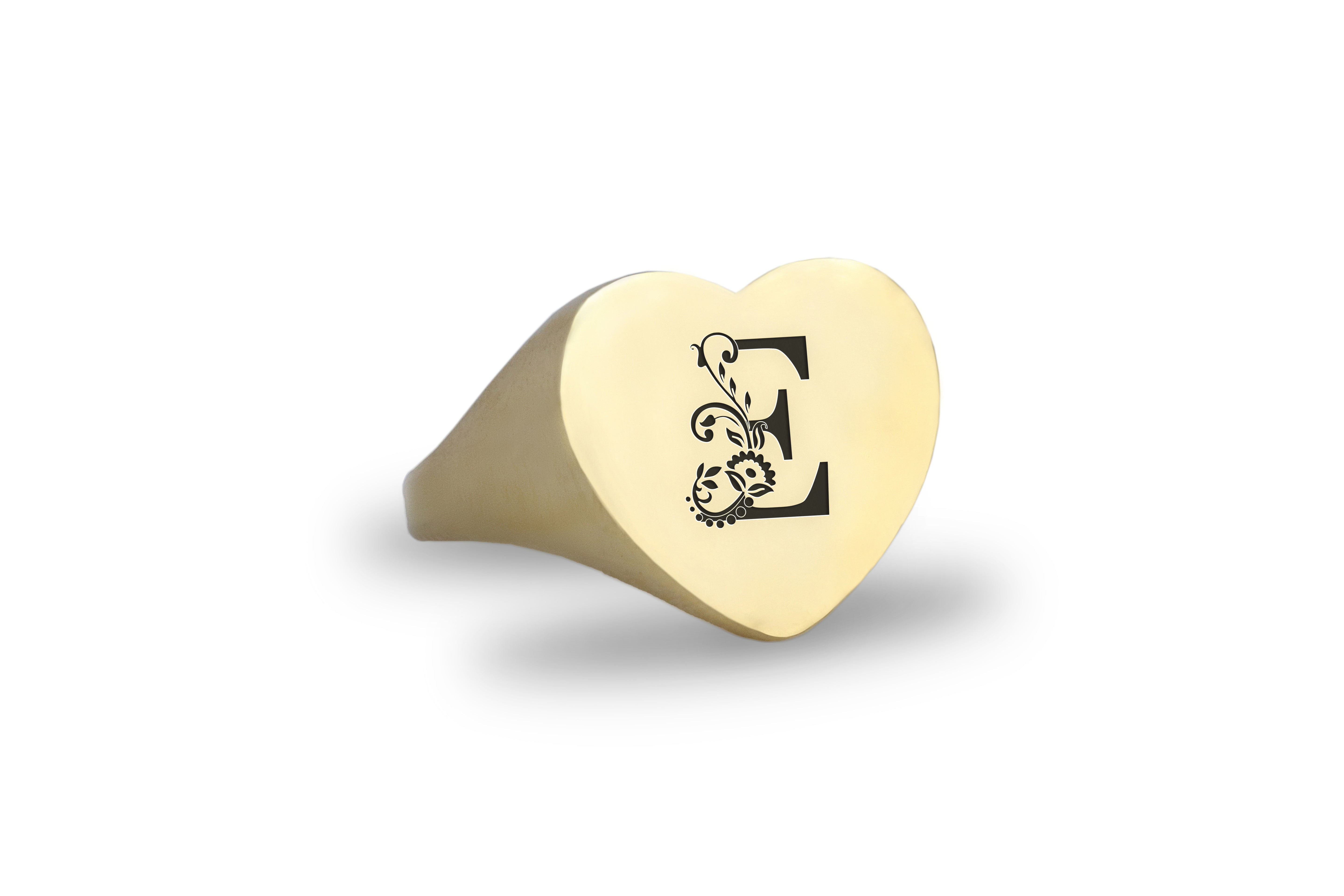 14k Gold Letter Signet Ring