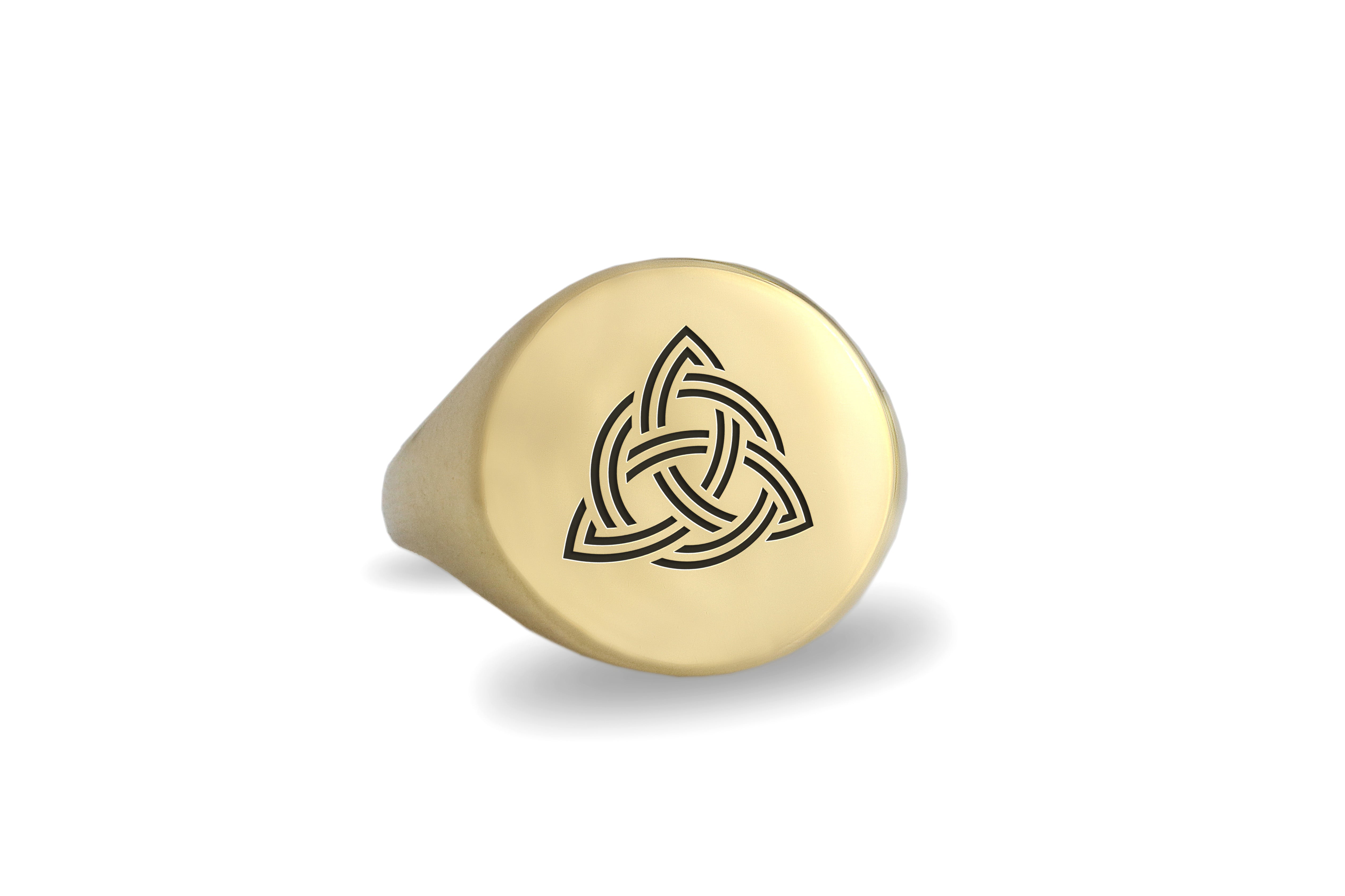 Engraved Trinity Signet Ring