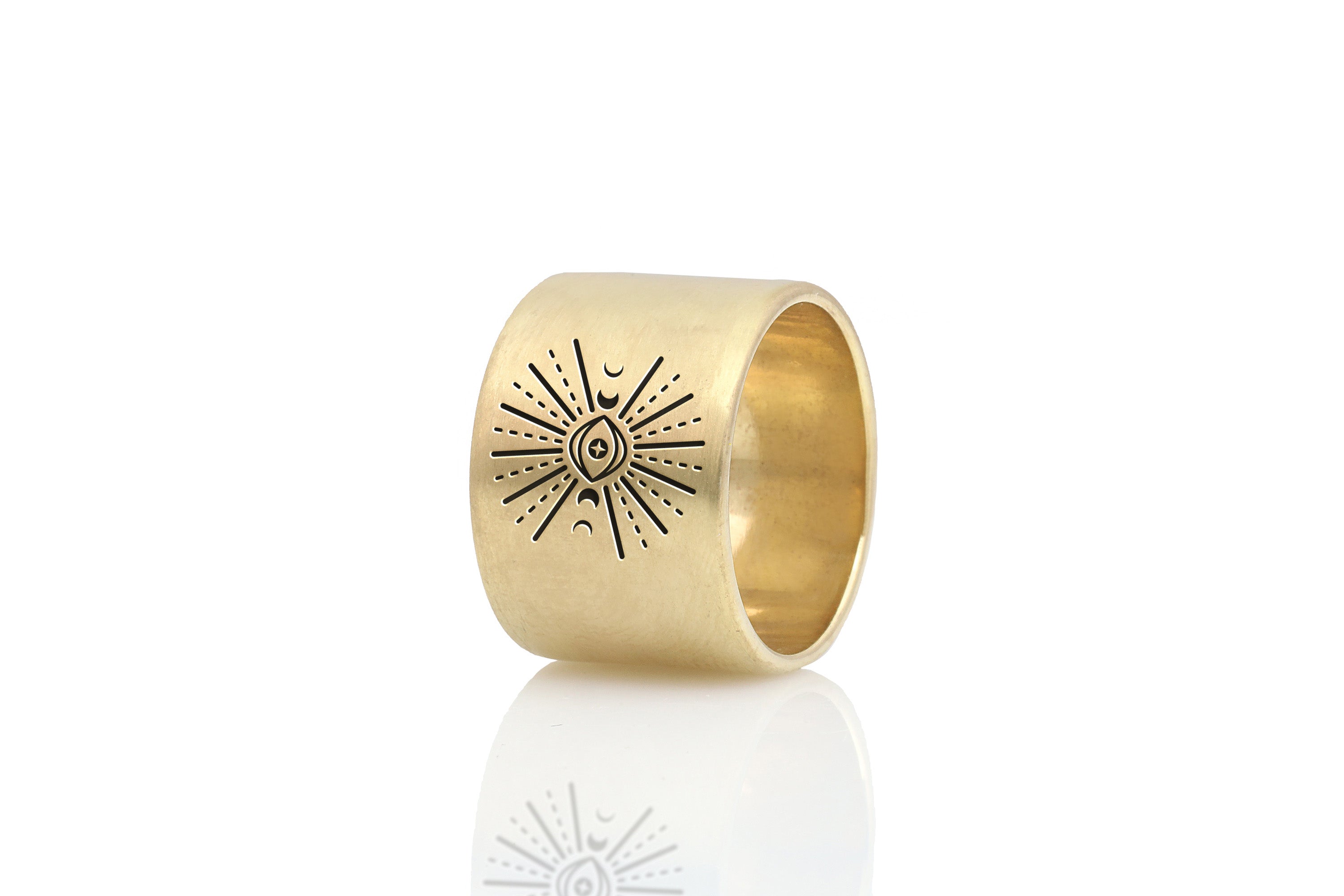 Gothic Brushed Gold Ring