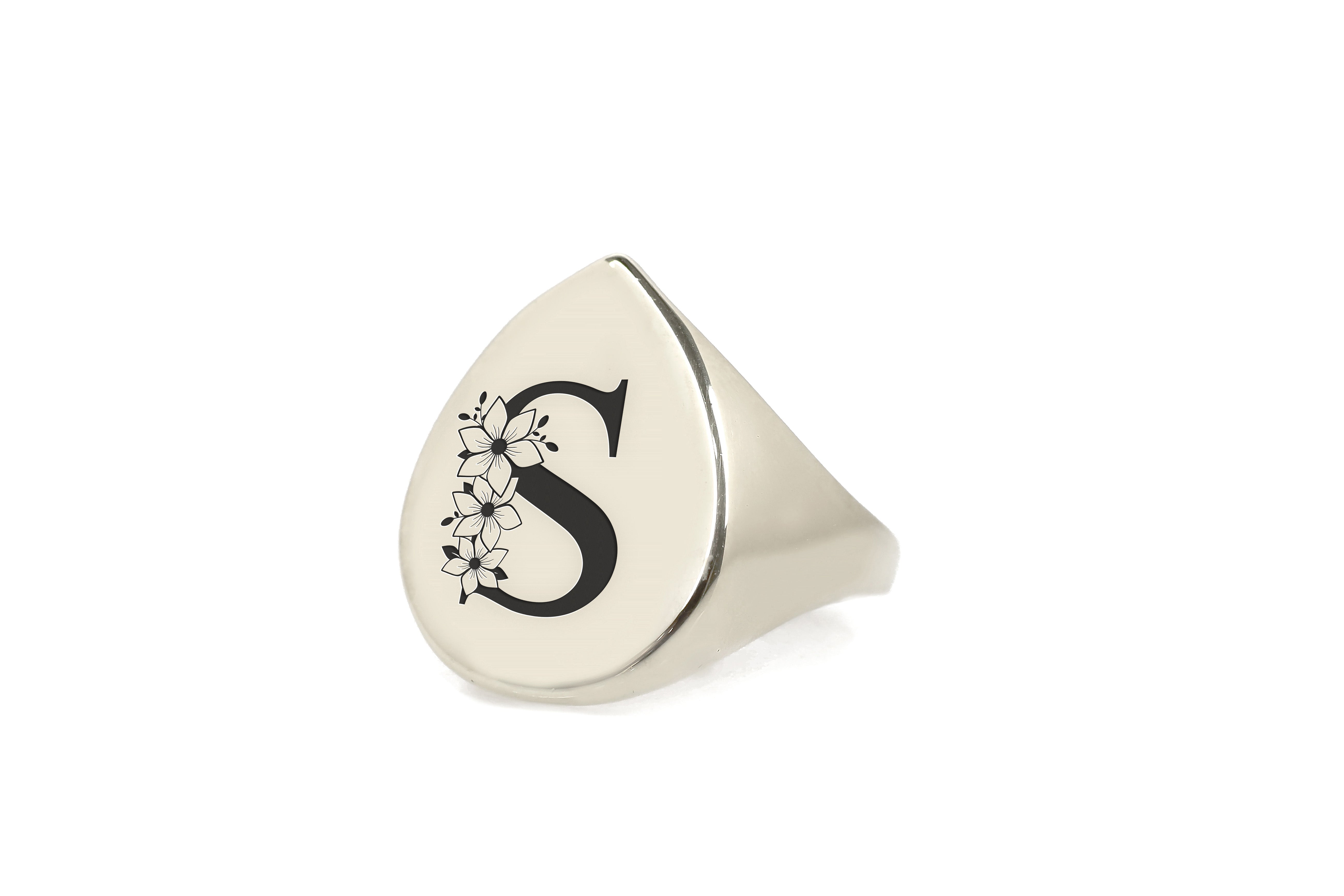 925 Sterling Silver Letter Ring