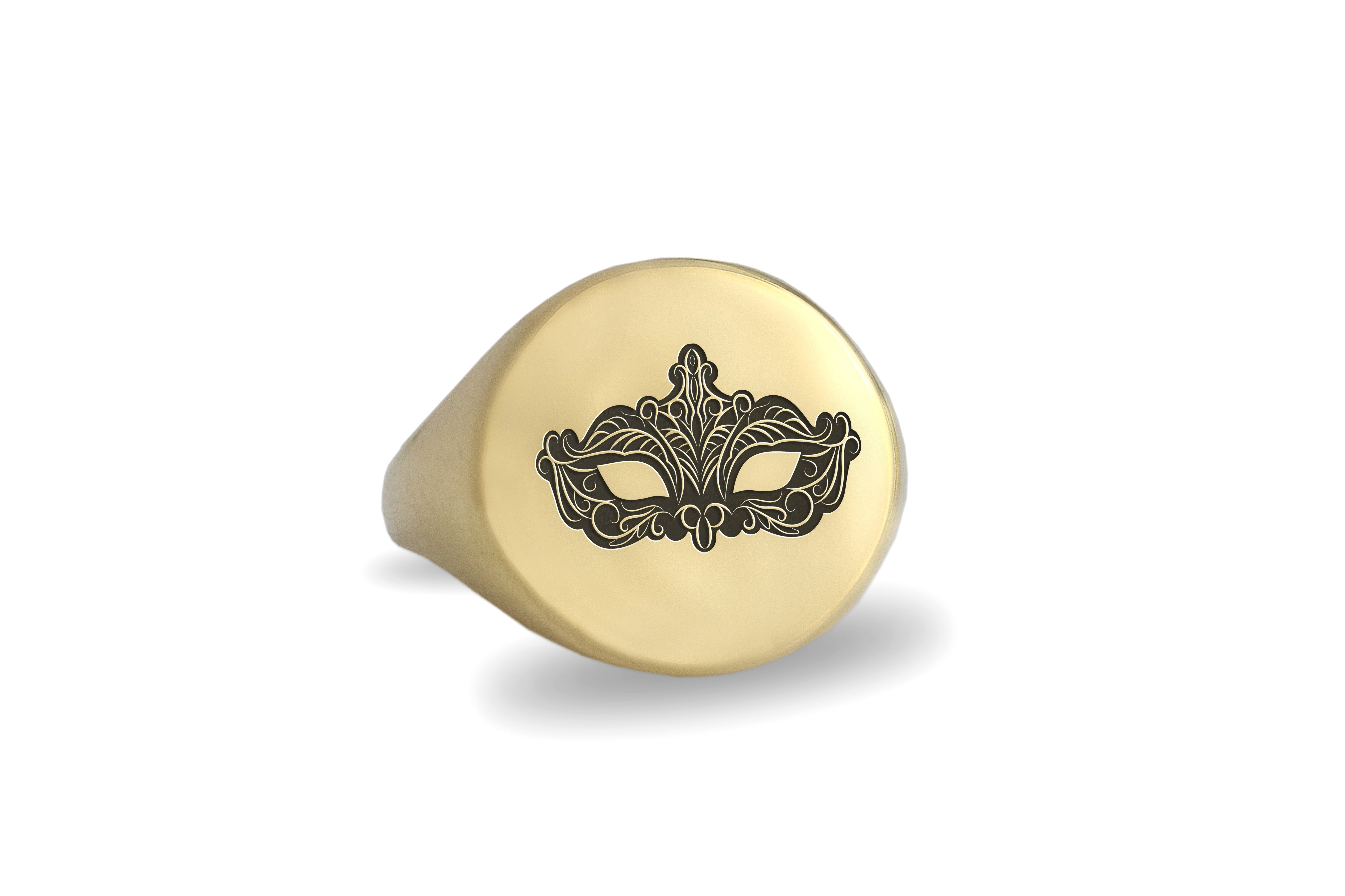 Carnival Mask Engraved Ring