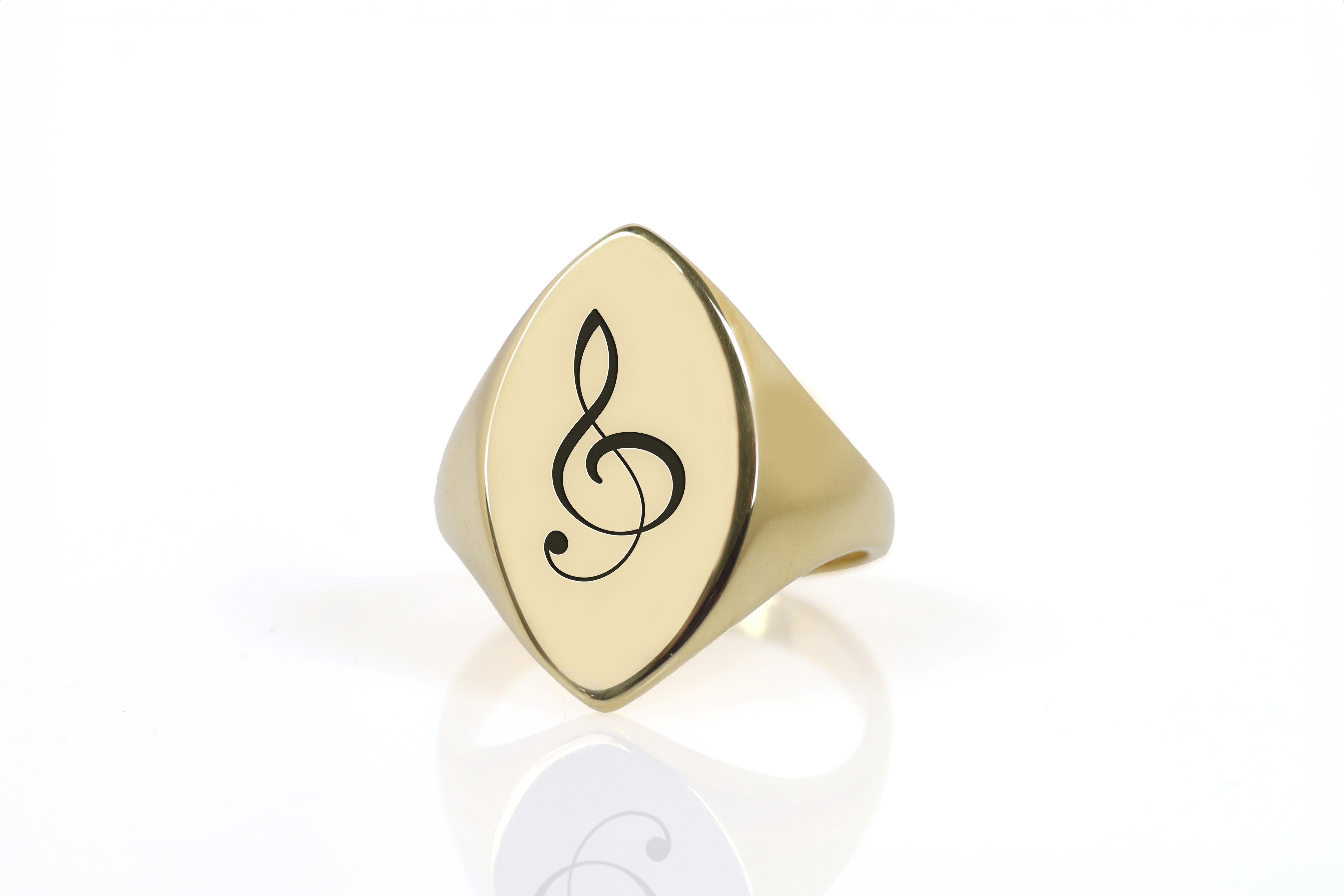 Treble Clef Signet Ring