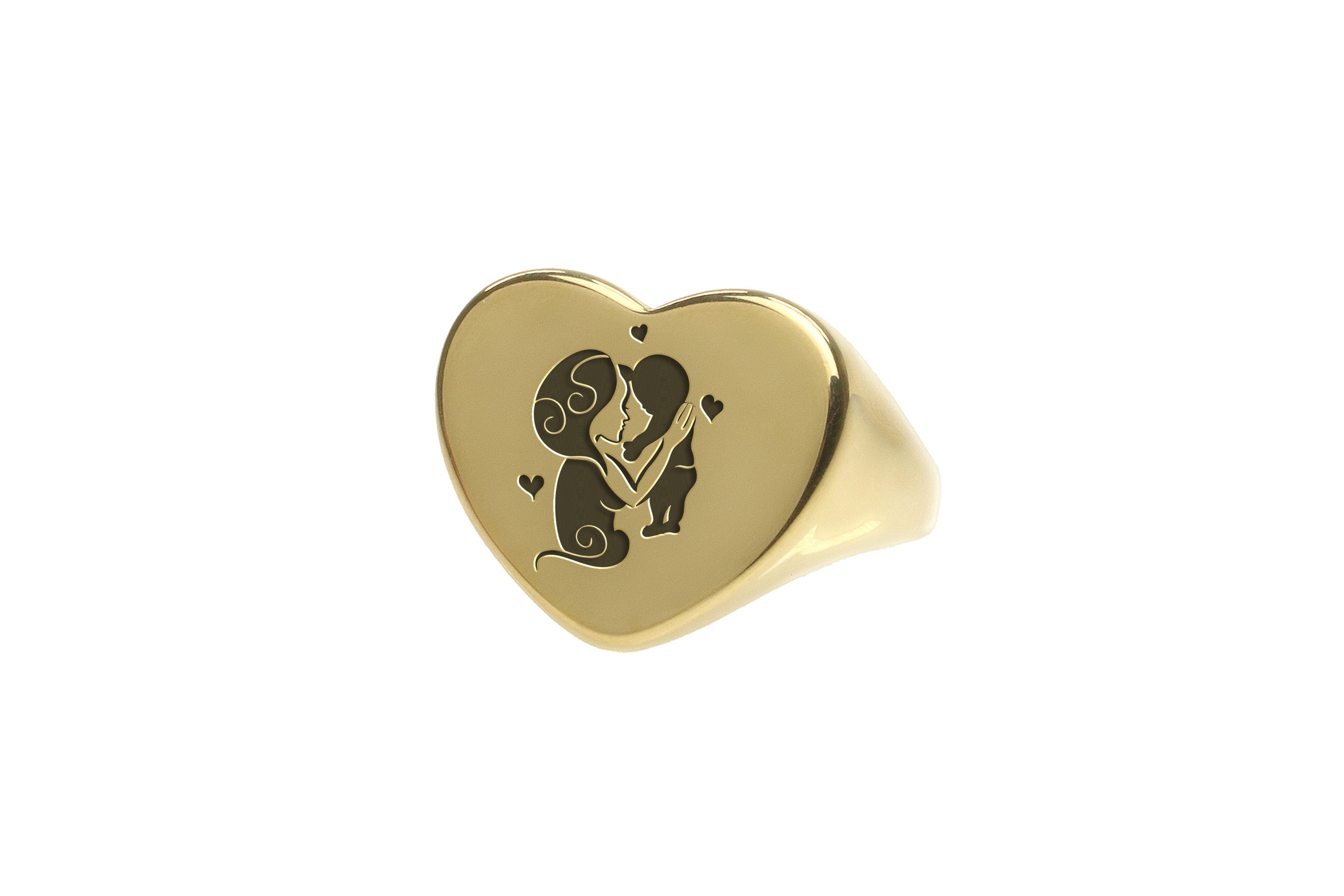 Gold Mother And Baby Ring