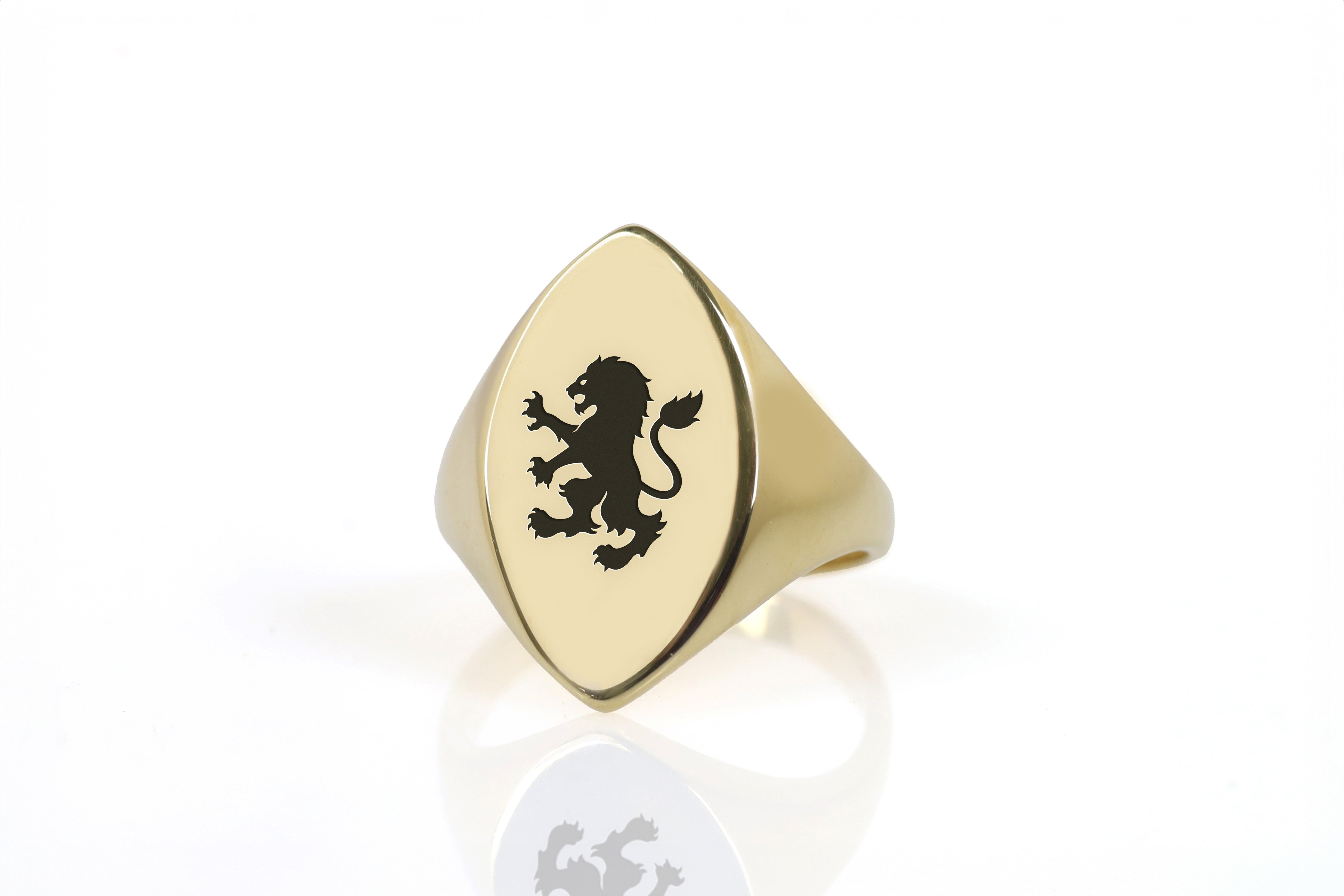Gold Lion Signet Ring