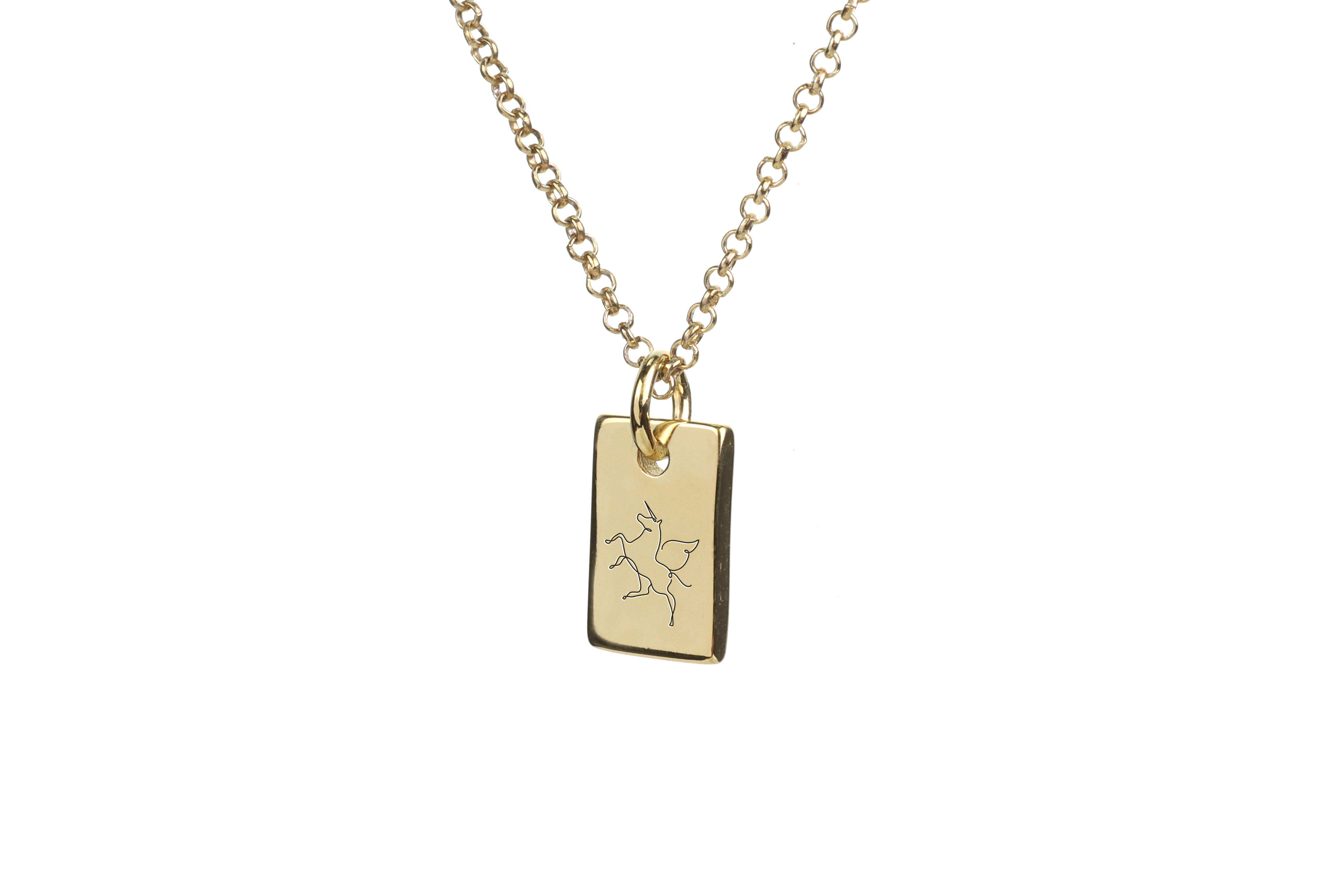 14k Gold Unicorn Pendant Necklace