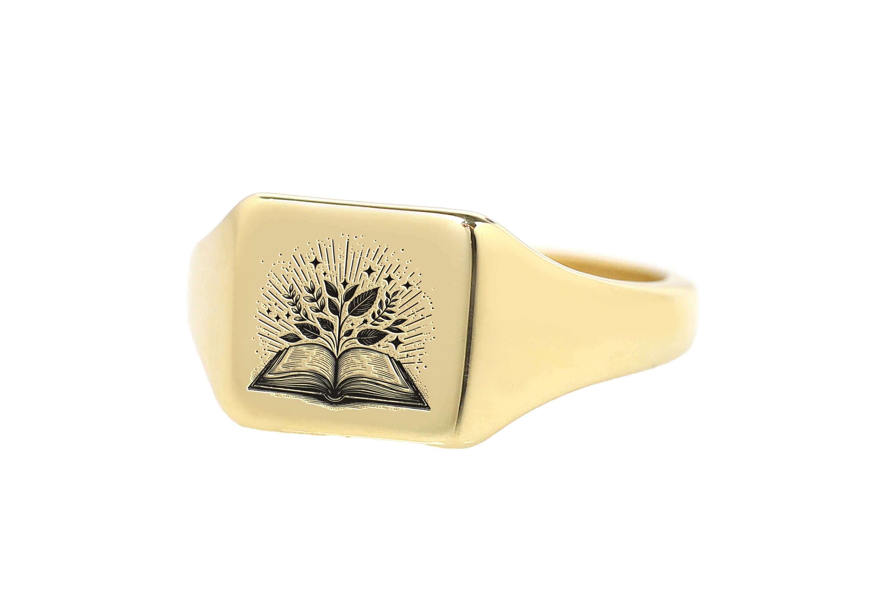 Engraved Magical Book Ring