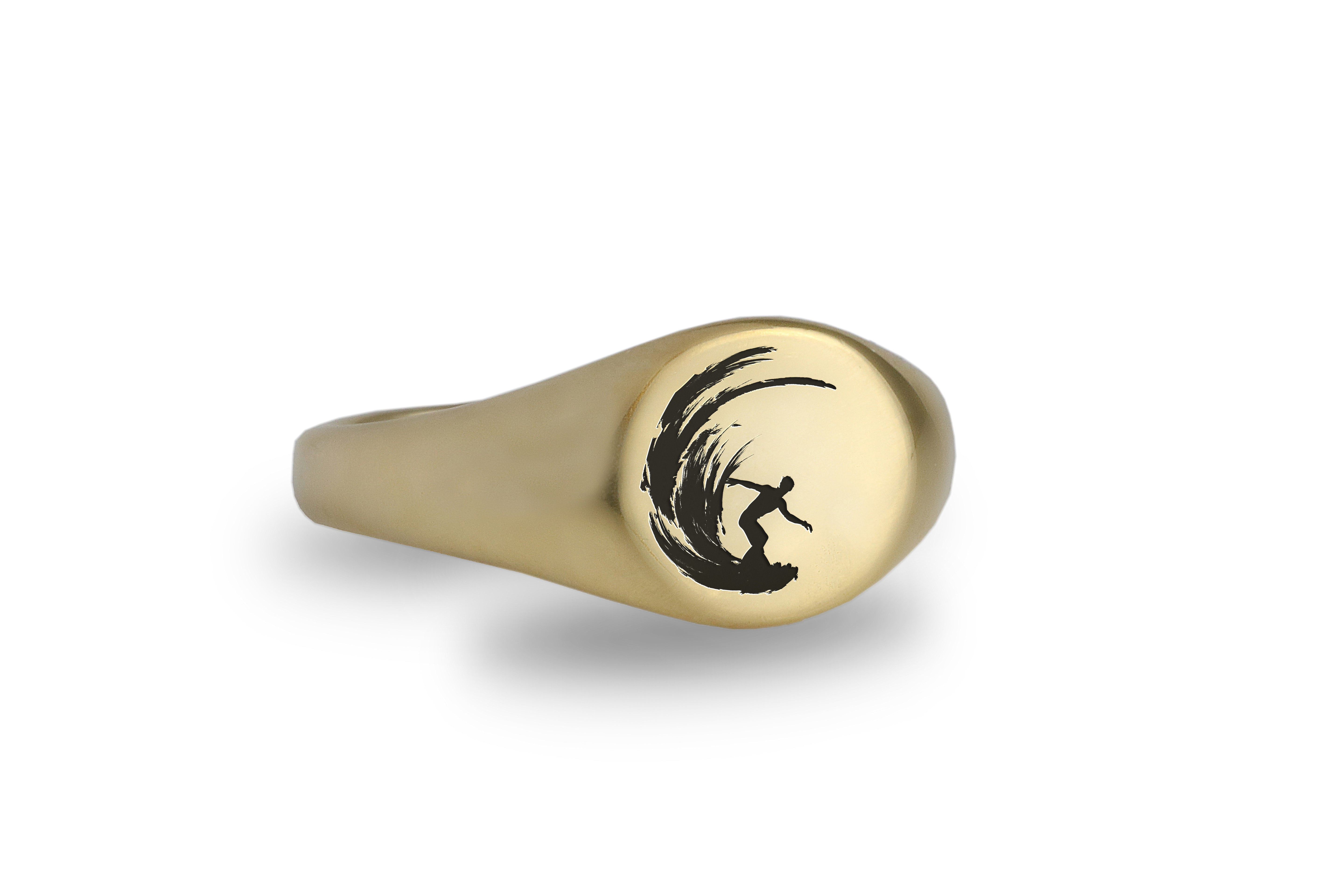 Surfers Engraving Ring