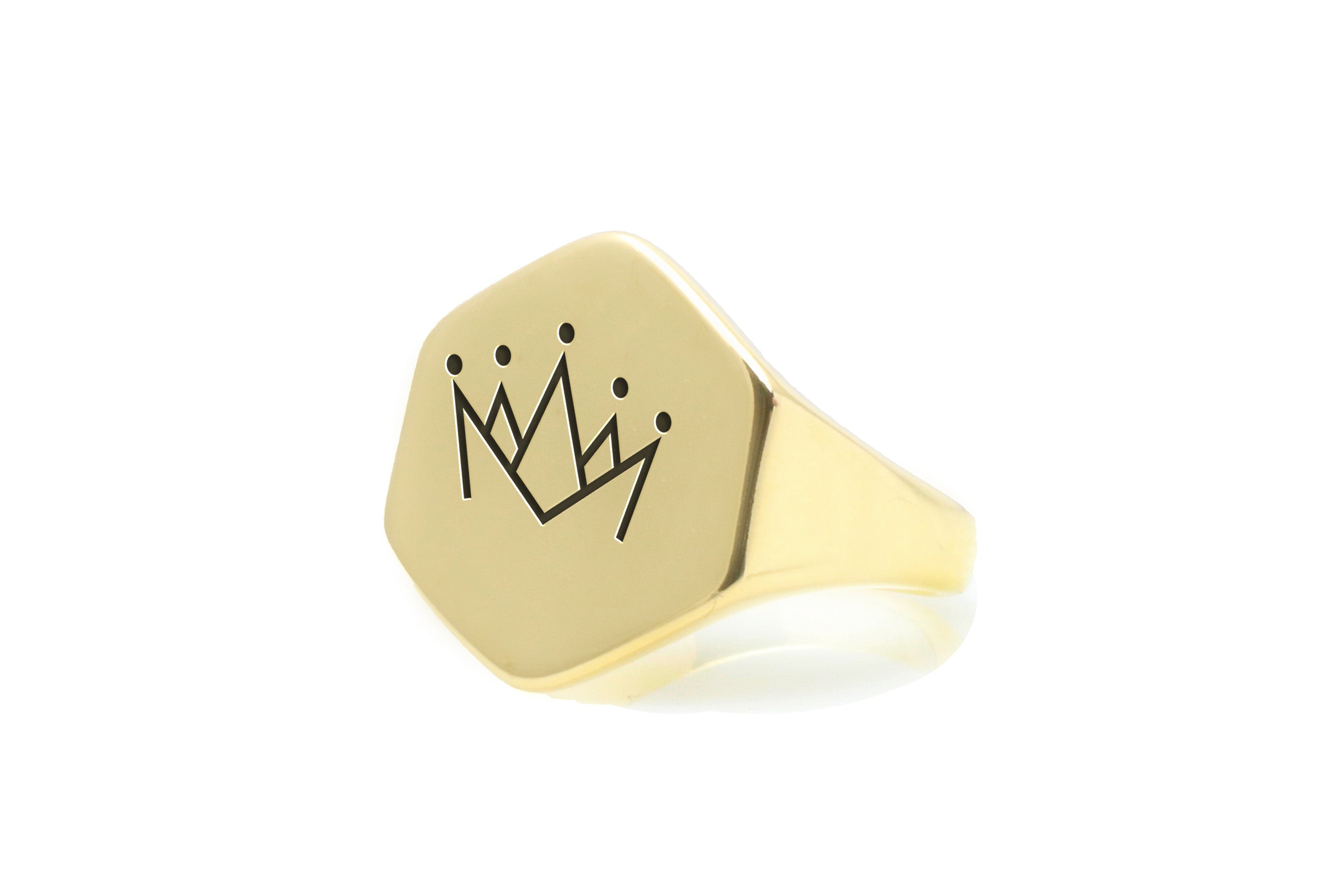 Custom Crown Gold Signet Ring