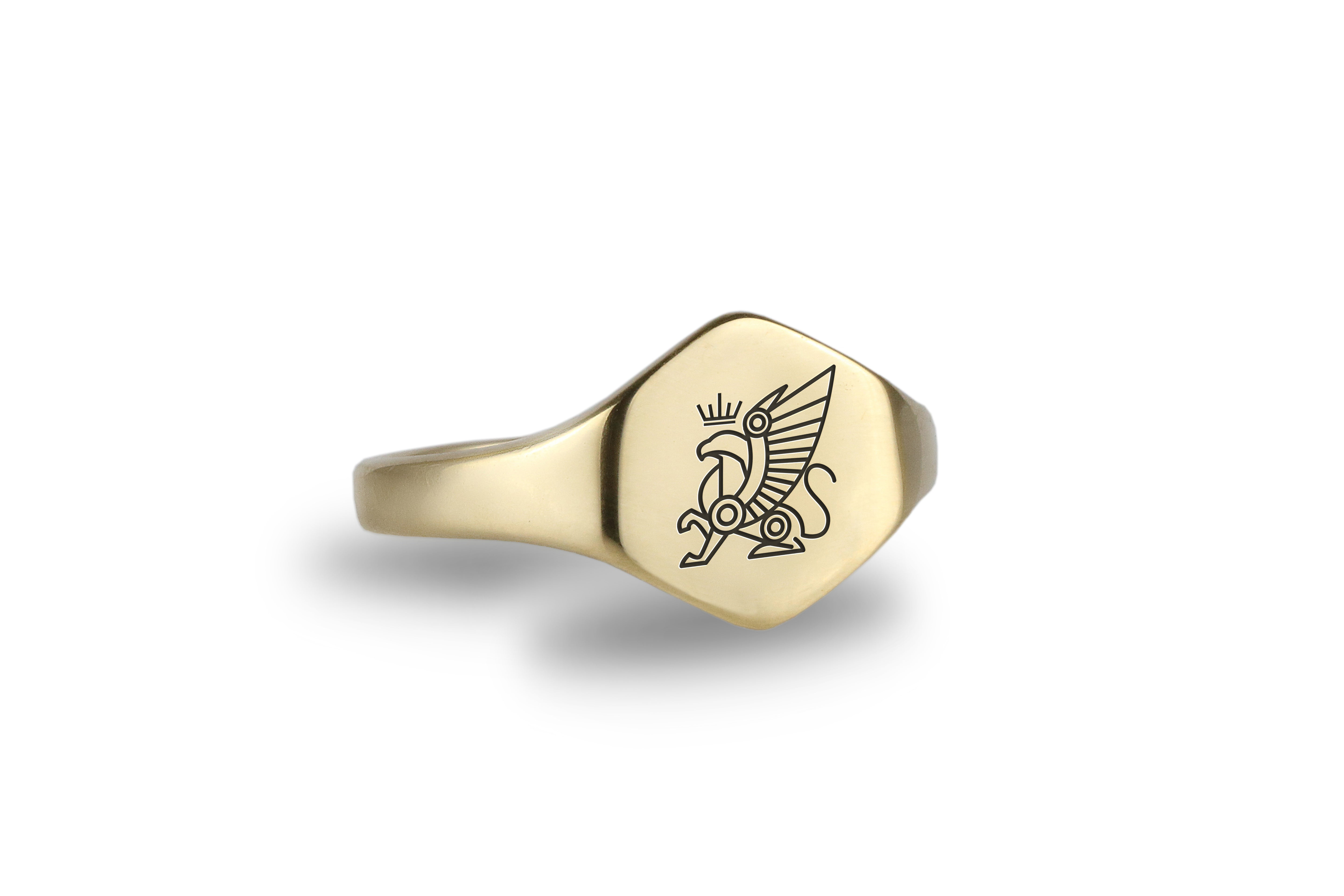 Engraved Griffin Signet Ring