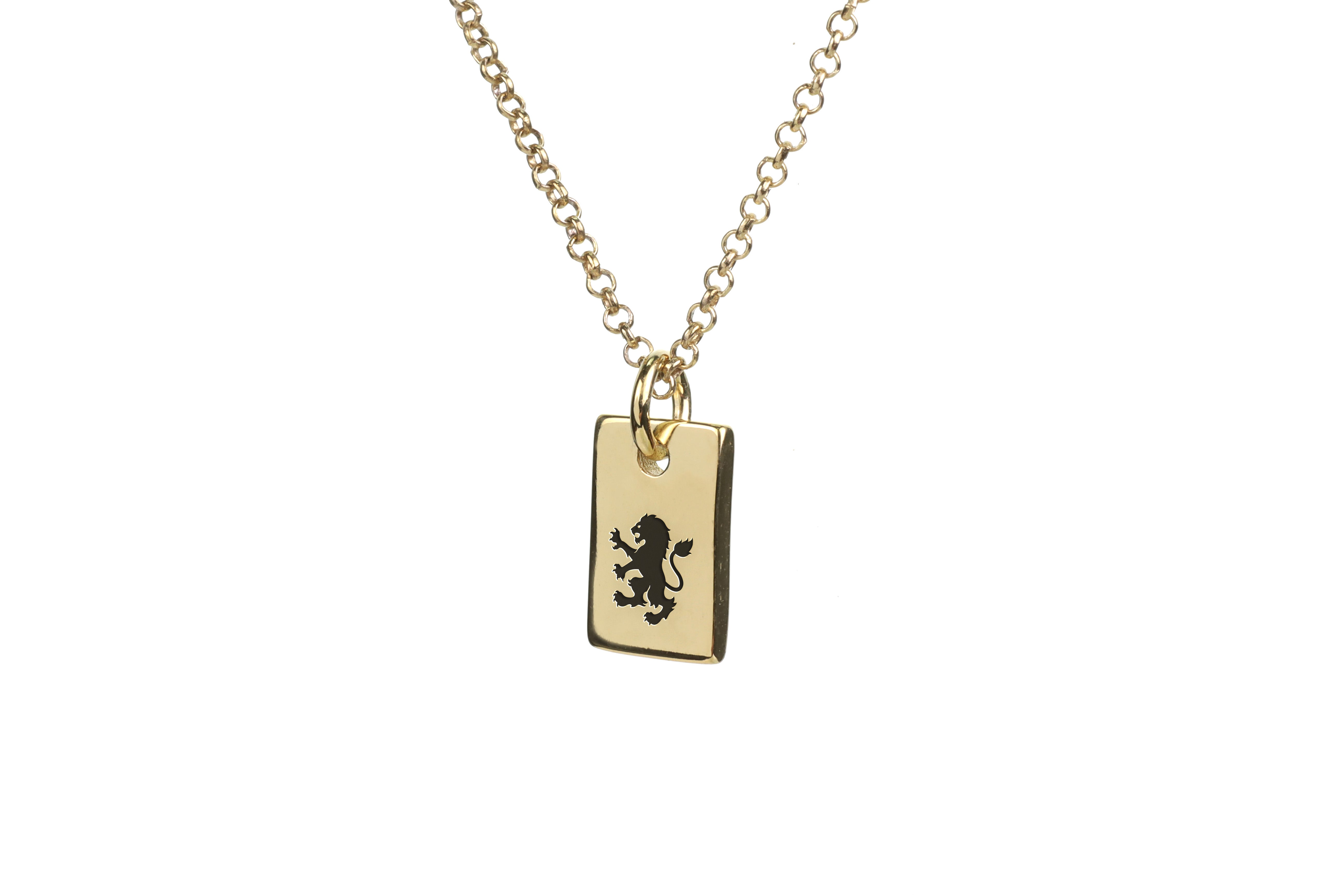 14k Gold Heraldic Lion Necklace