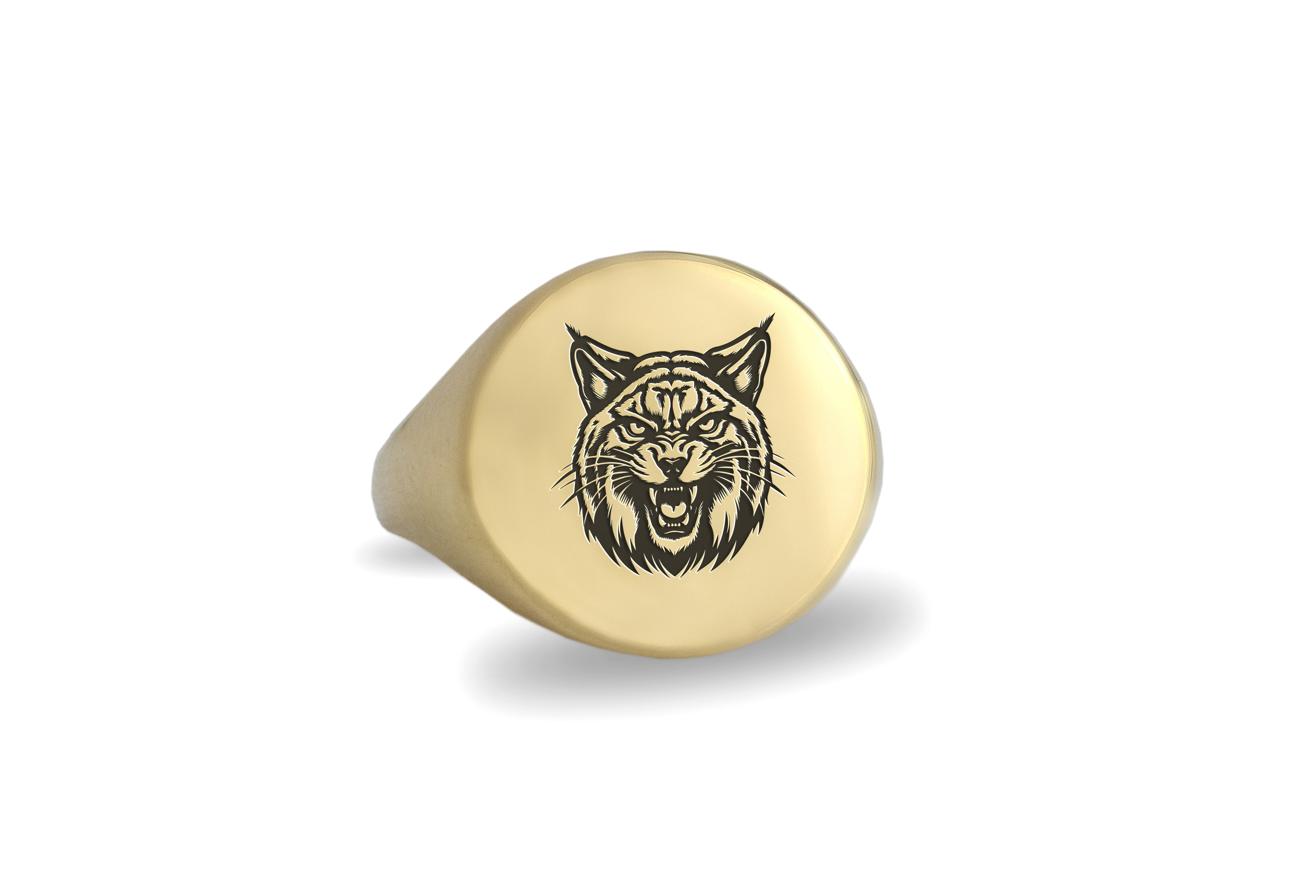 Engraved Lynx Signet Ring