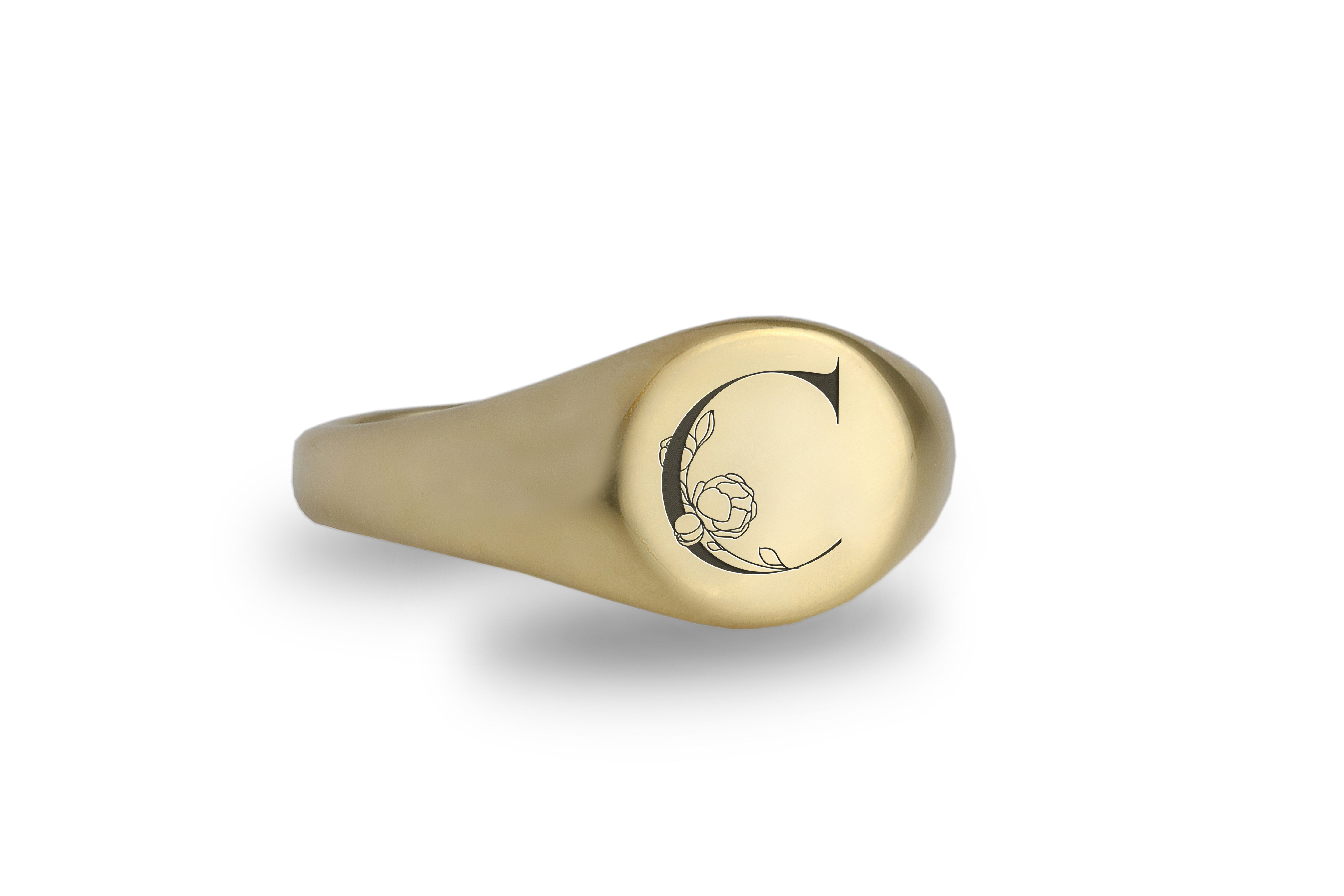 14k Gold Custom Letter Ring