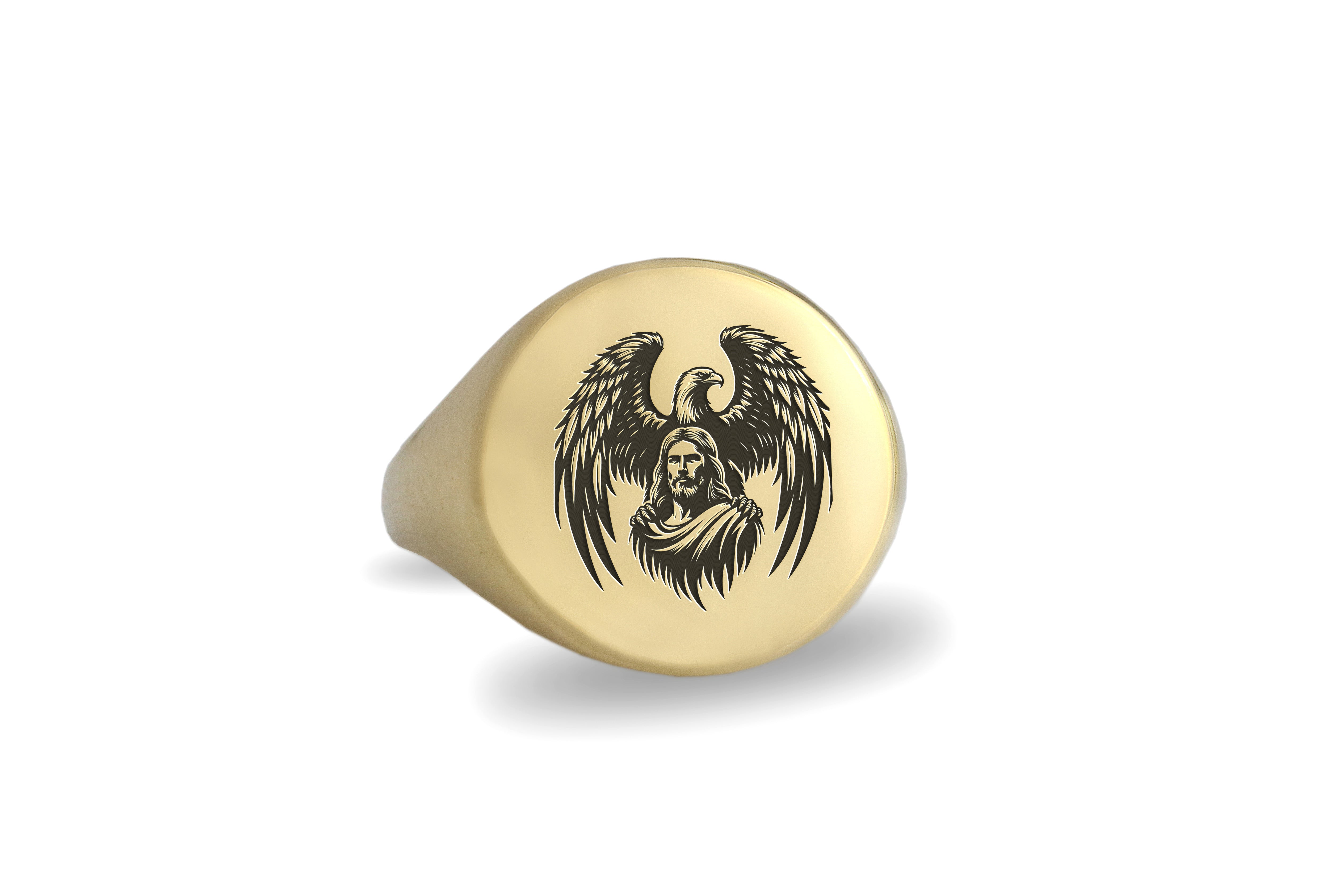 Winged Jesus Golden Ring