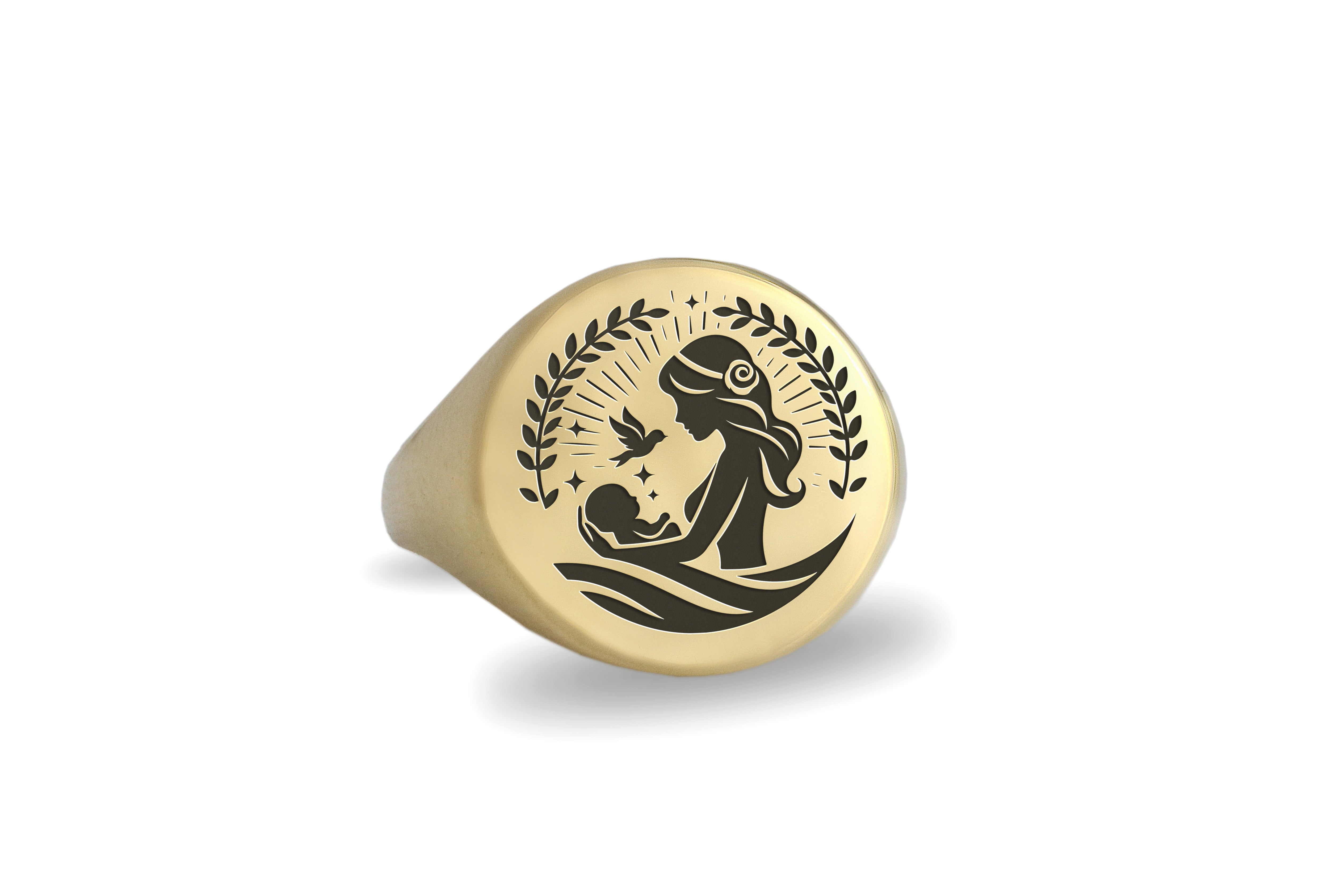 14k Gold Newborn Signet Ring