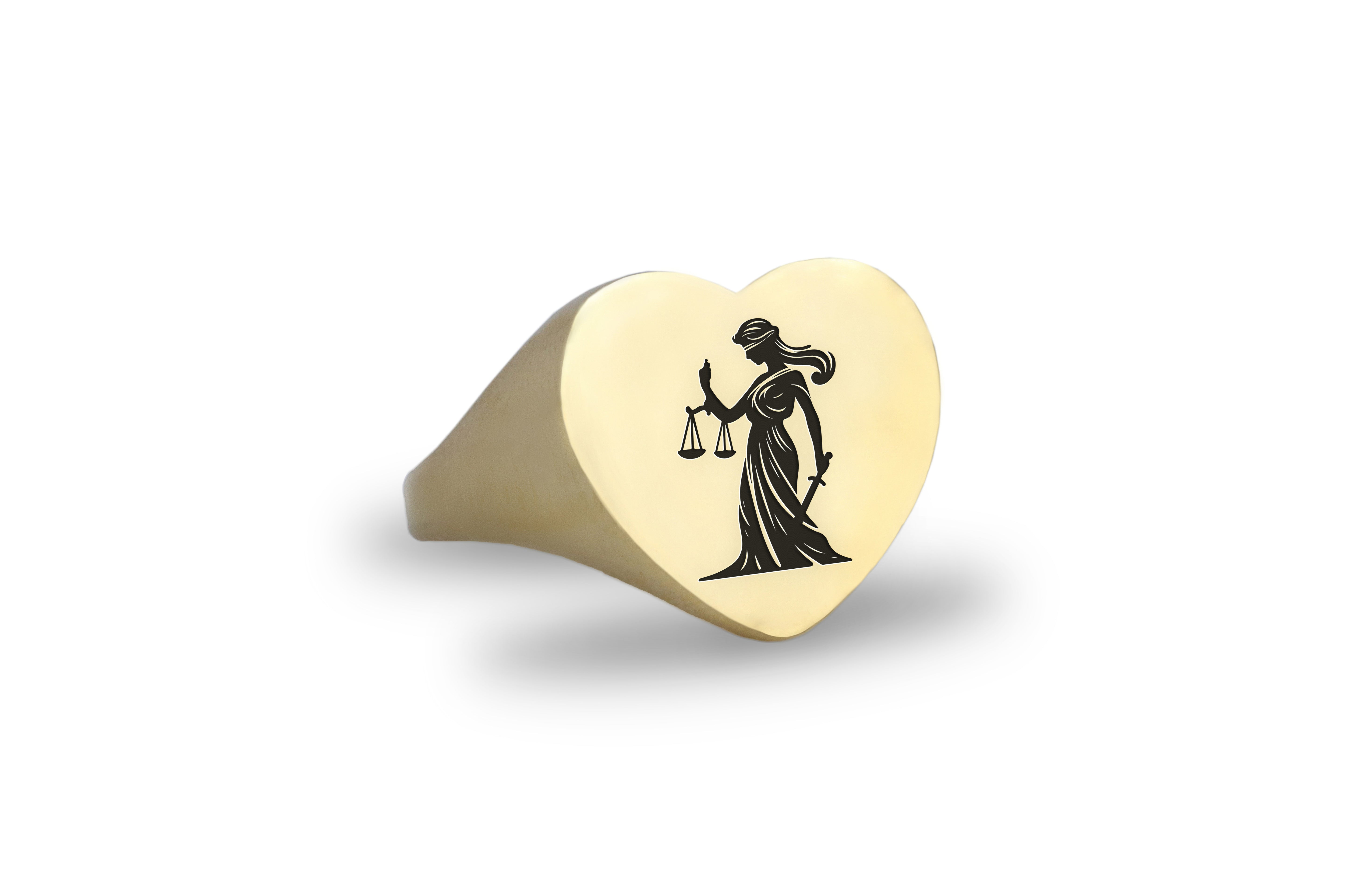 Engraved Lady Justice Ring