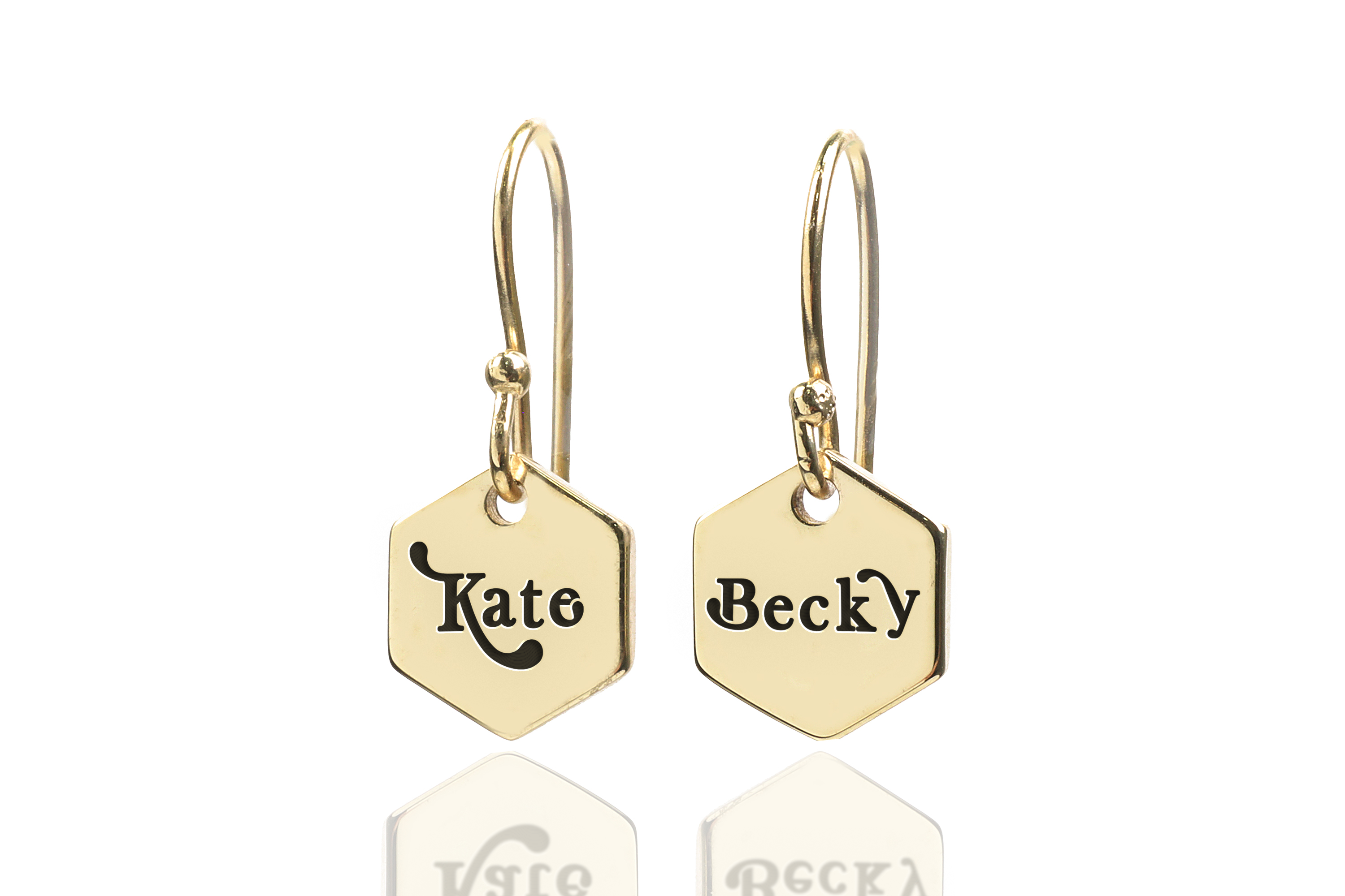 14k Gold Name Earring