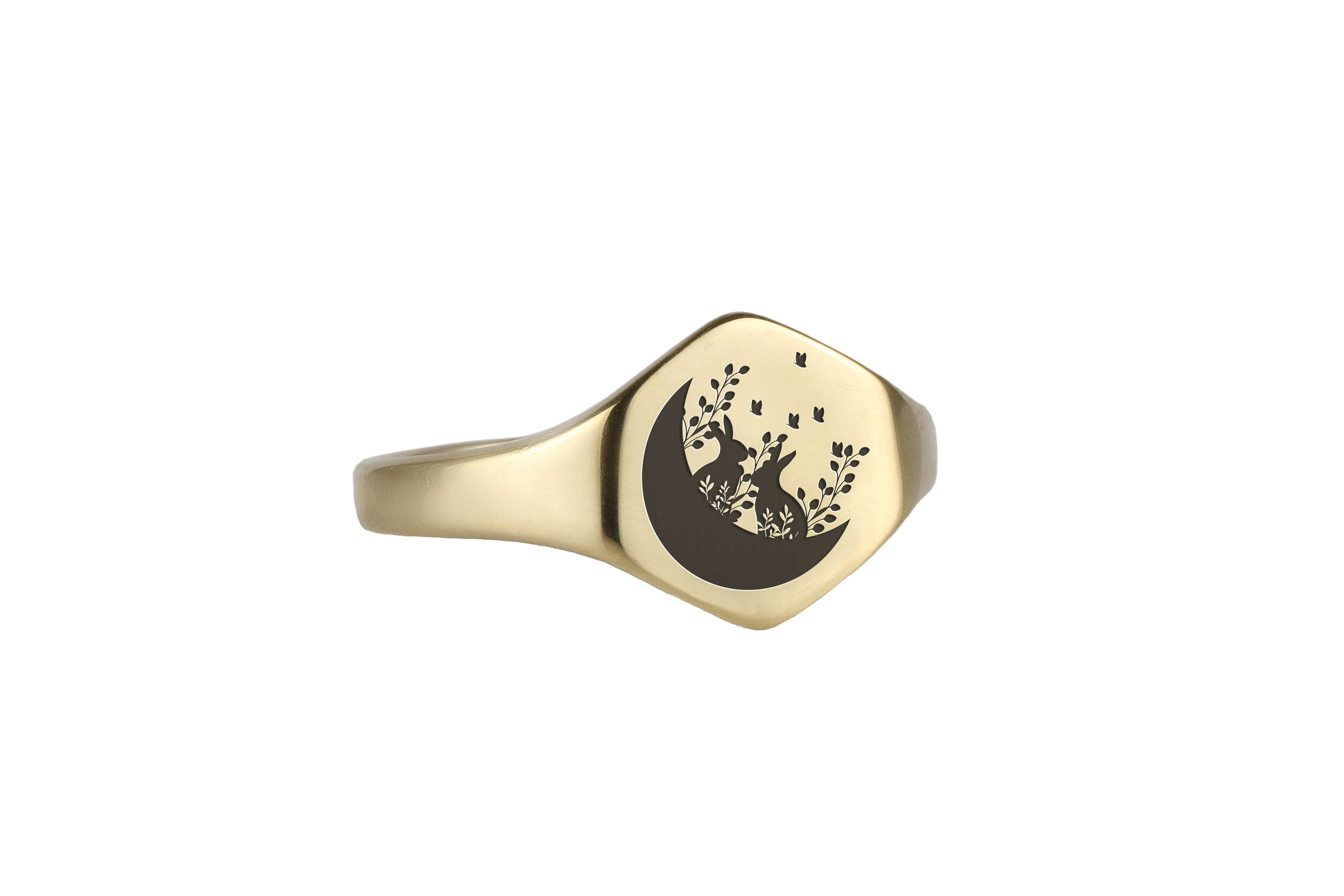 Cute Rabbit Engraving Ring