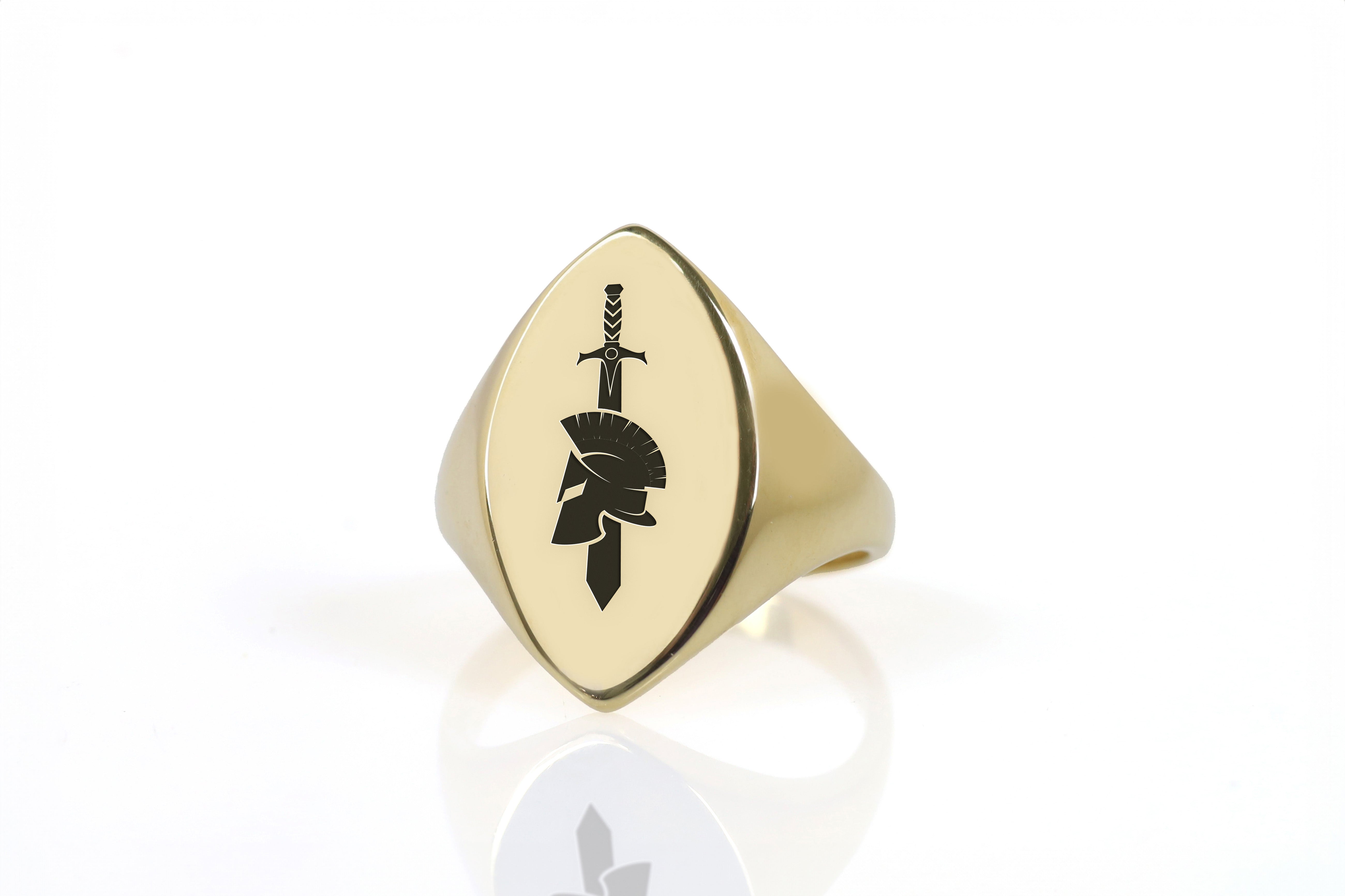 Engraved Gladiator Signet Ring