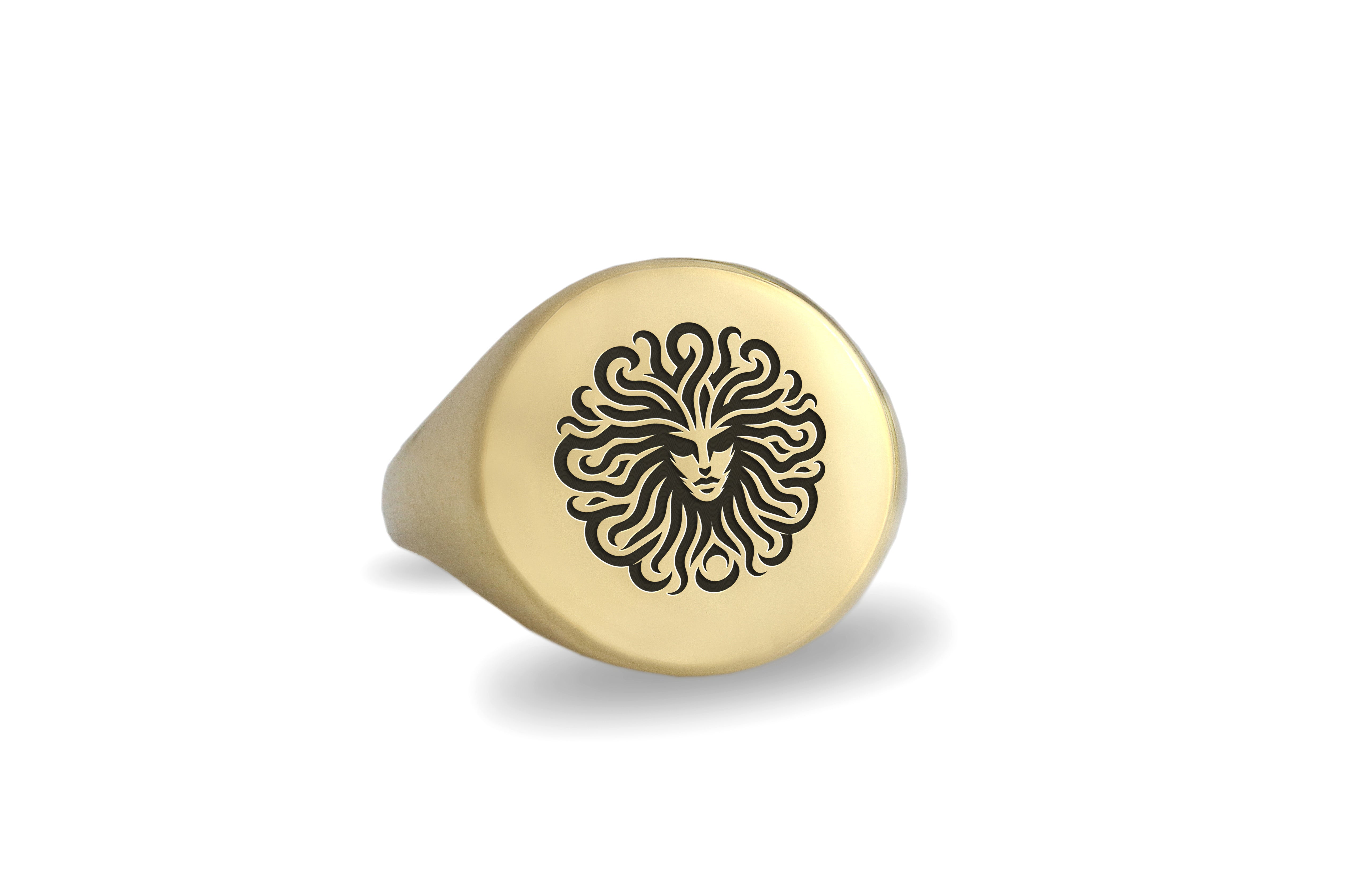 Engraved Medusa Signet Ring