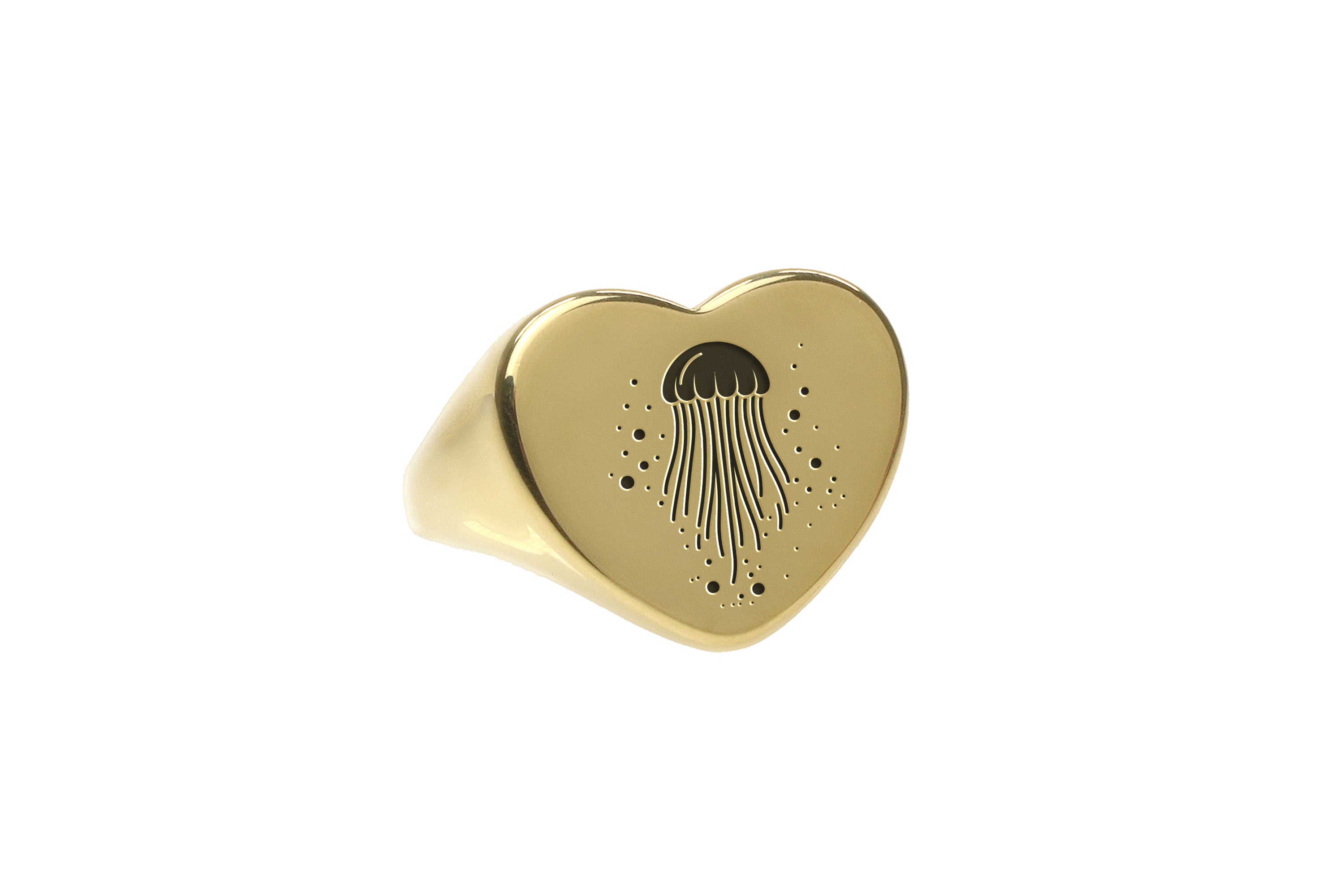 Jellyfish Gold Signet Ring