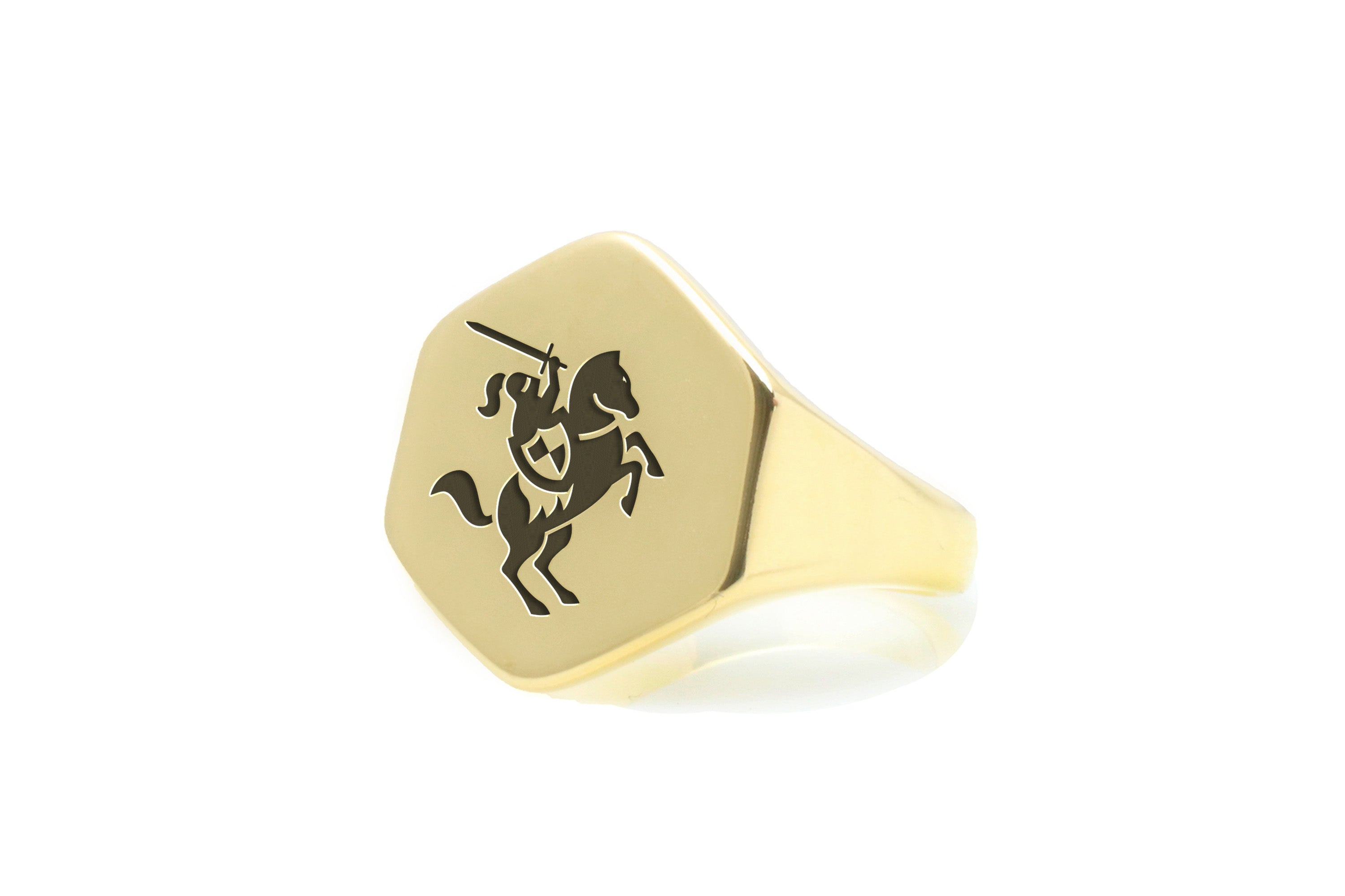 Gold Knight Signet Ring