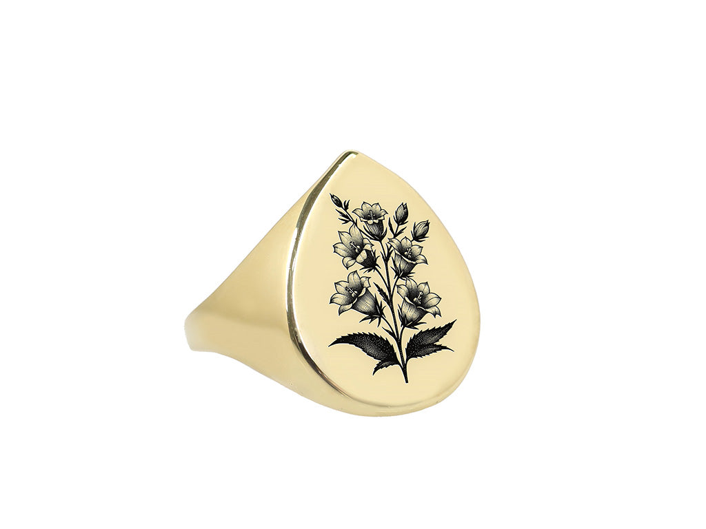 Engraved Bellflower Ring
