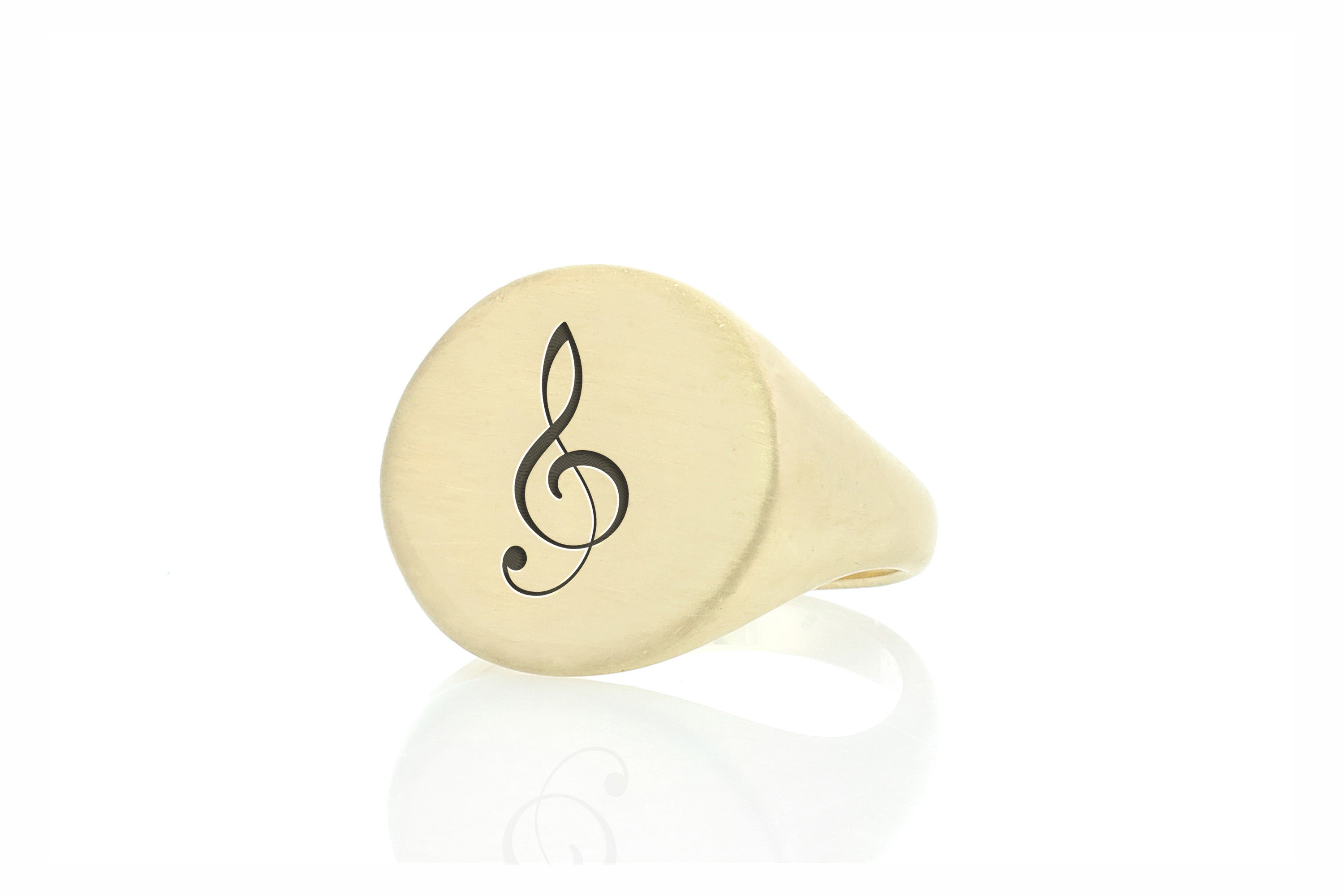 Music Notes Gold Signet Ring