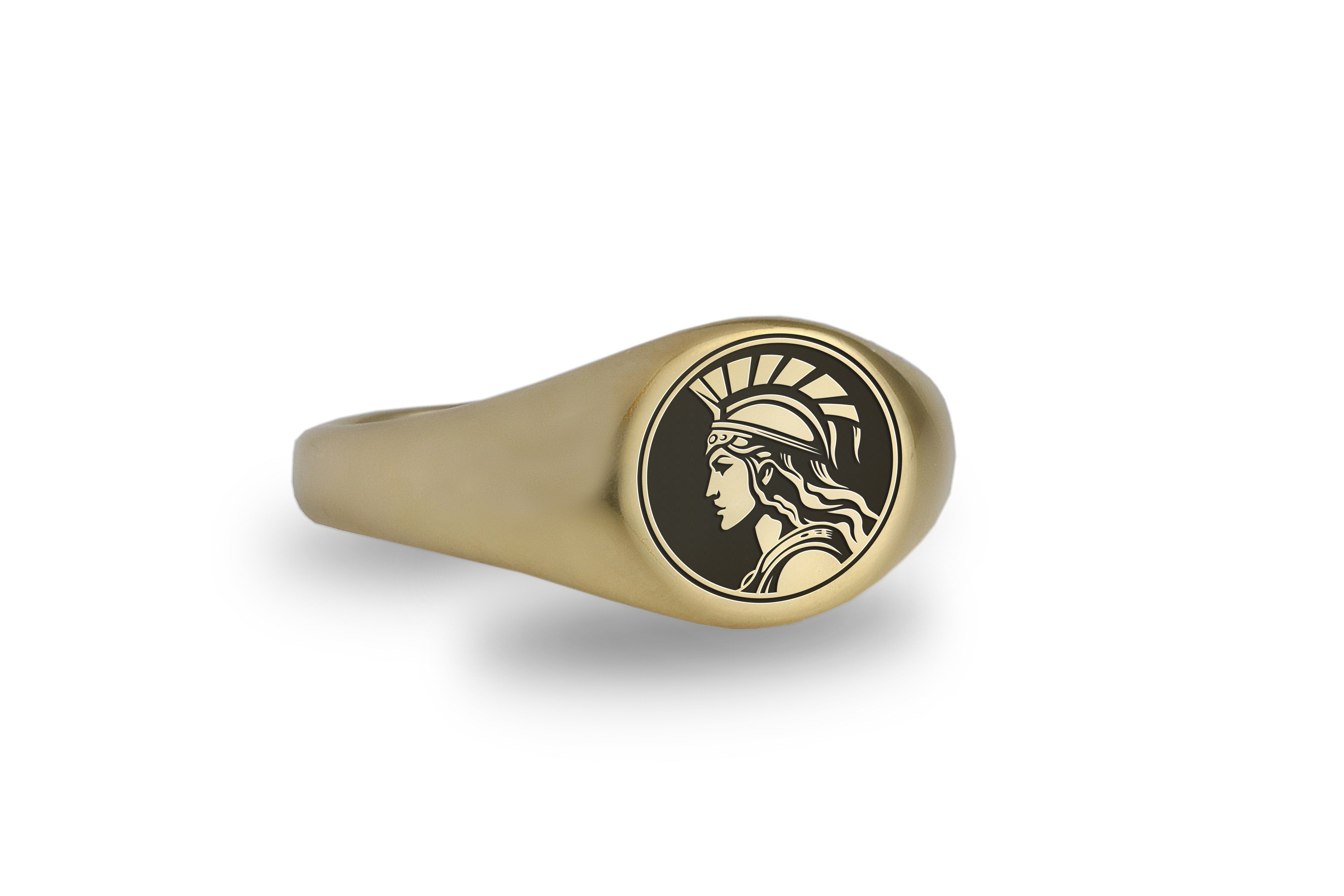 24k Gold Athena Embossed Ring