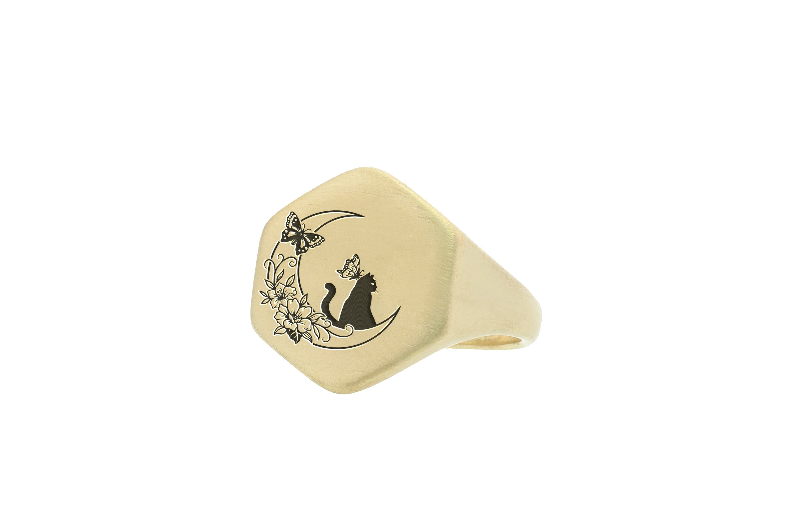 Cute Cat Hexagon Ring
