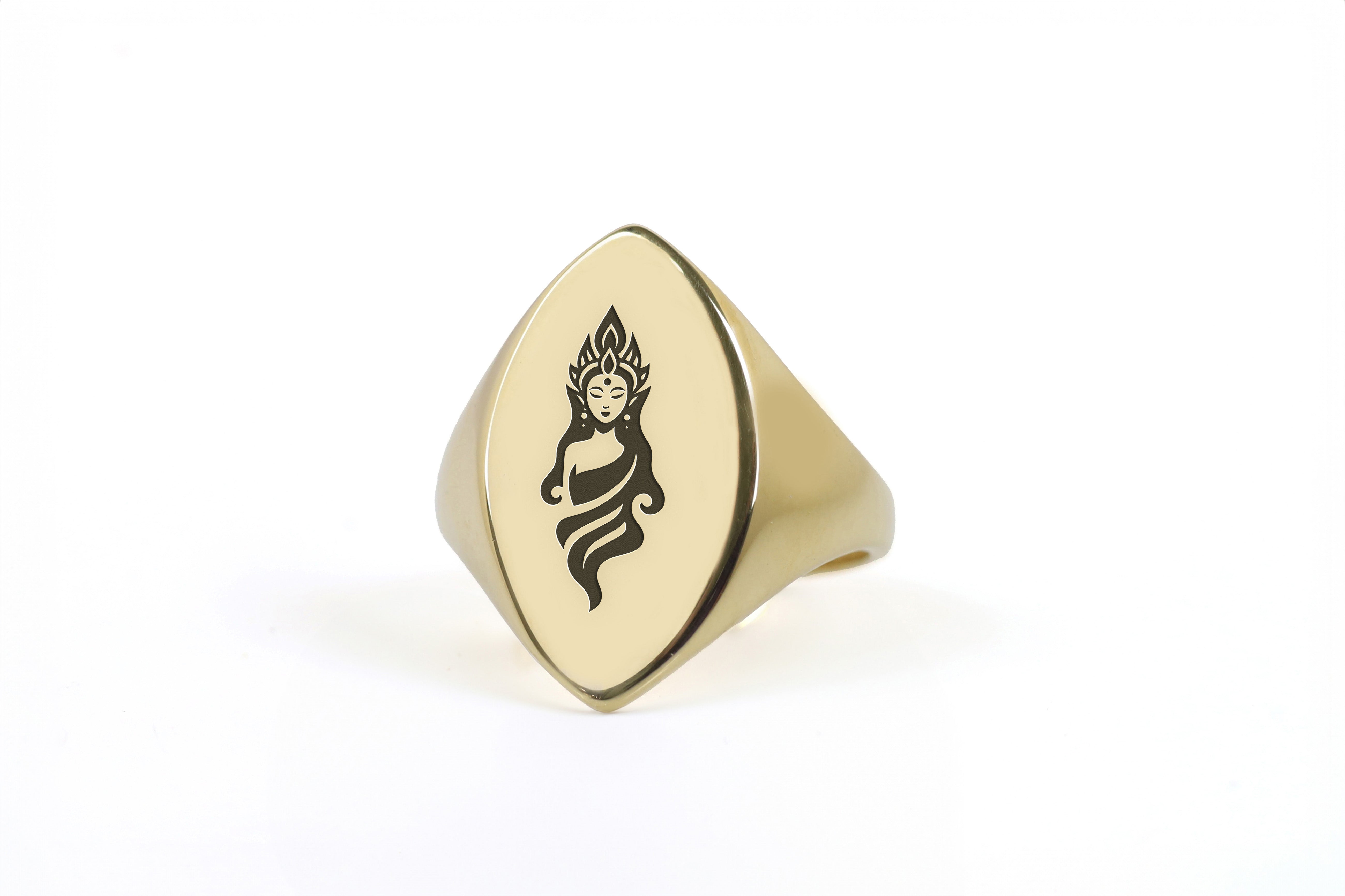 14k Gold Buddhism Ring