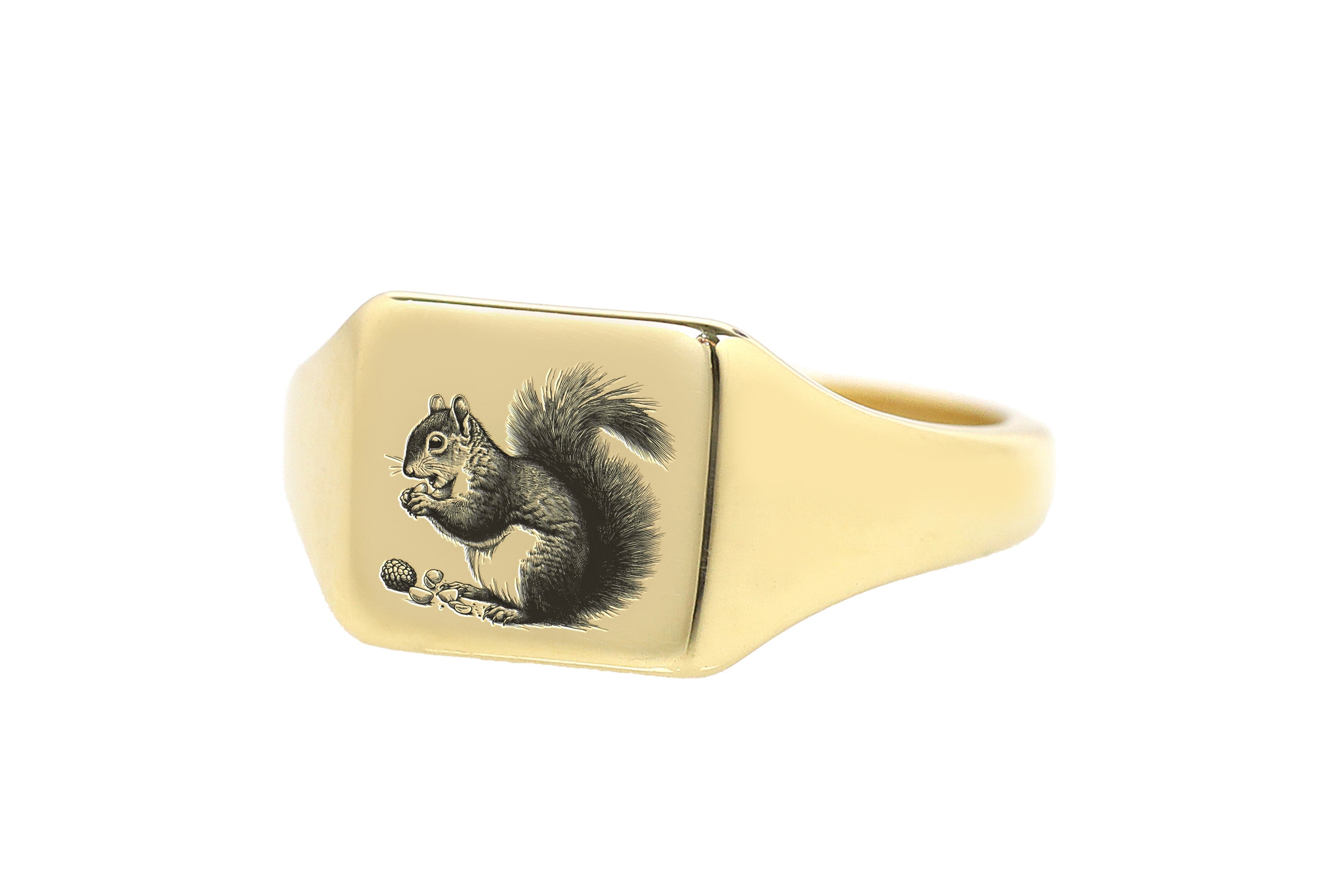 Custom Squirrel Signet Ring