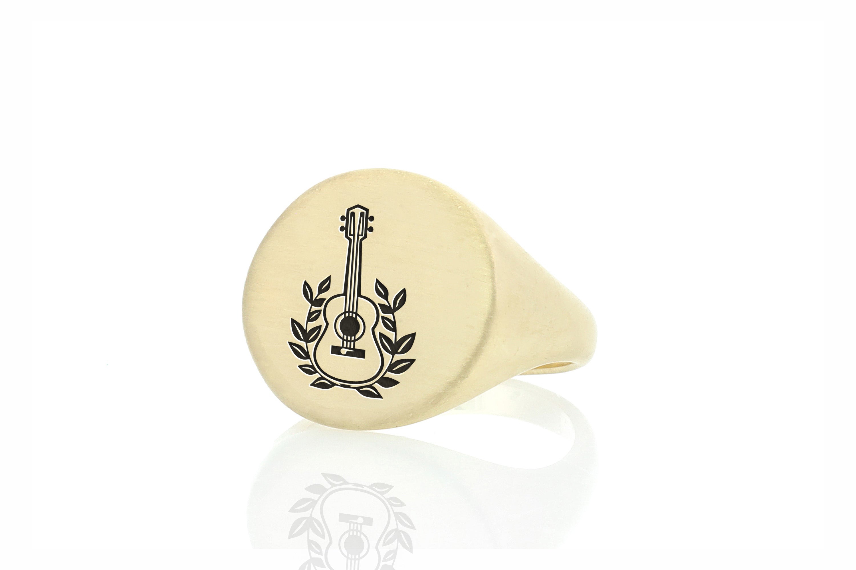 Engraved Guitar Signet Ring