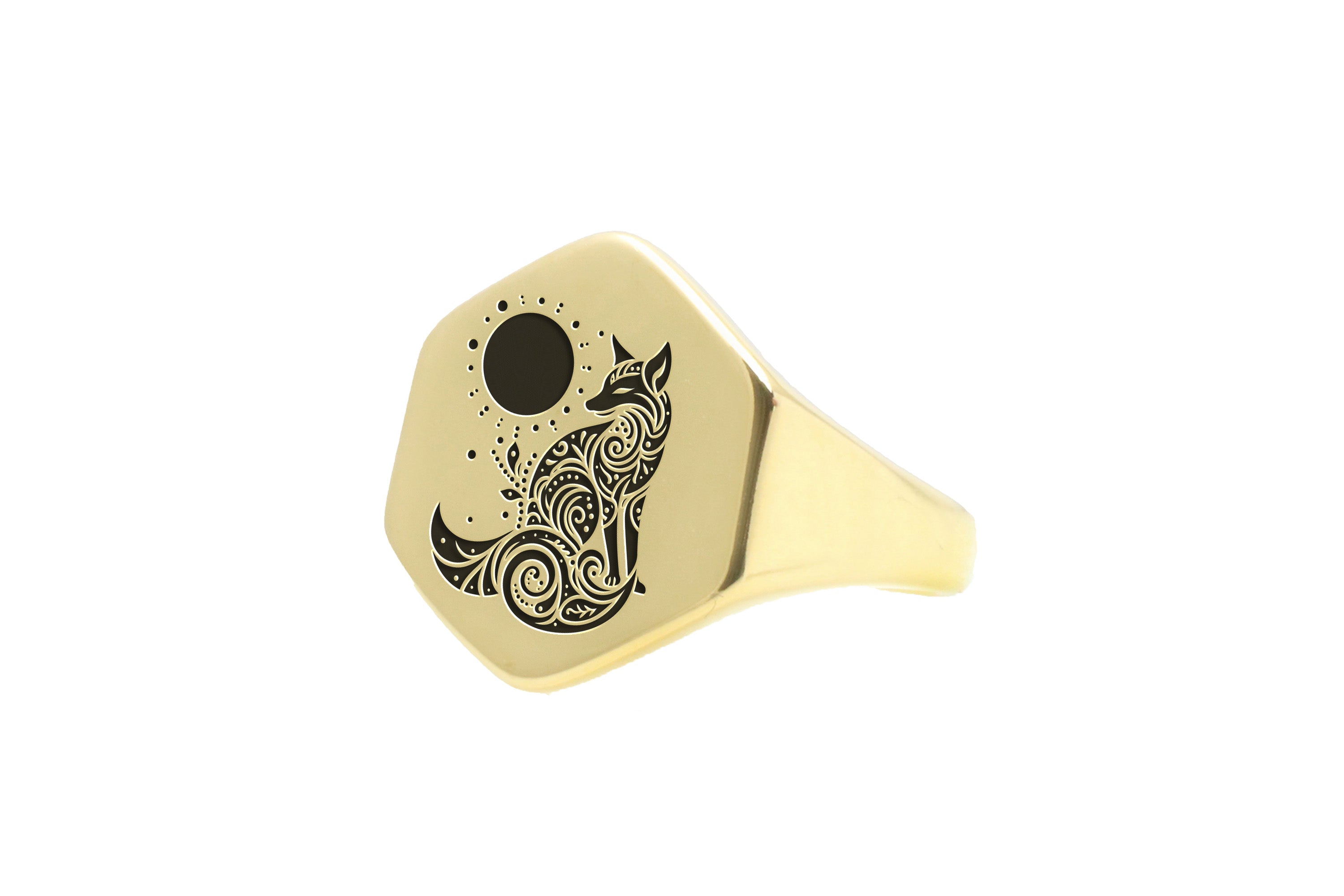 Spiritual Fox Hexagon Ring