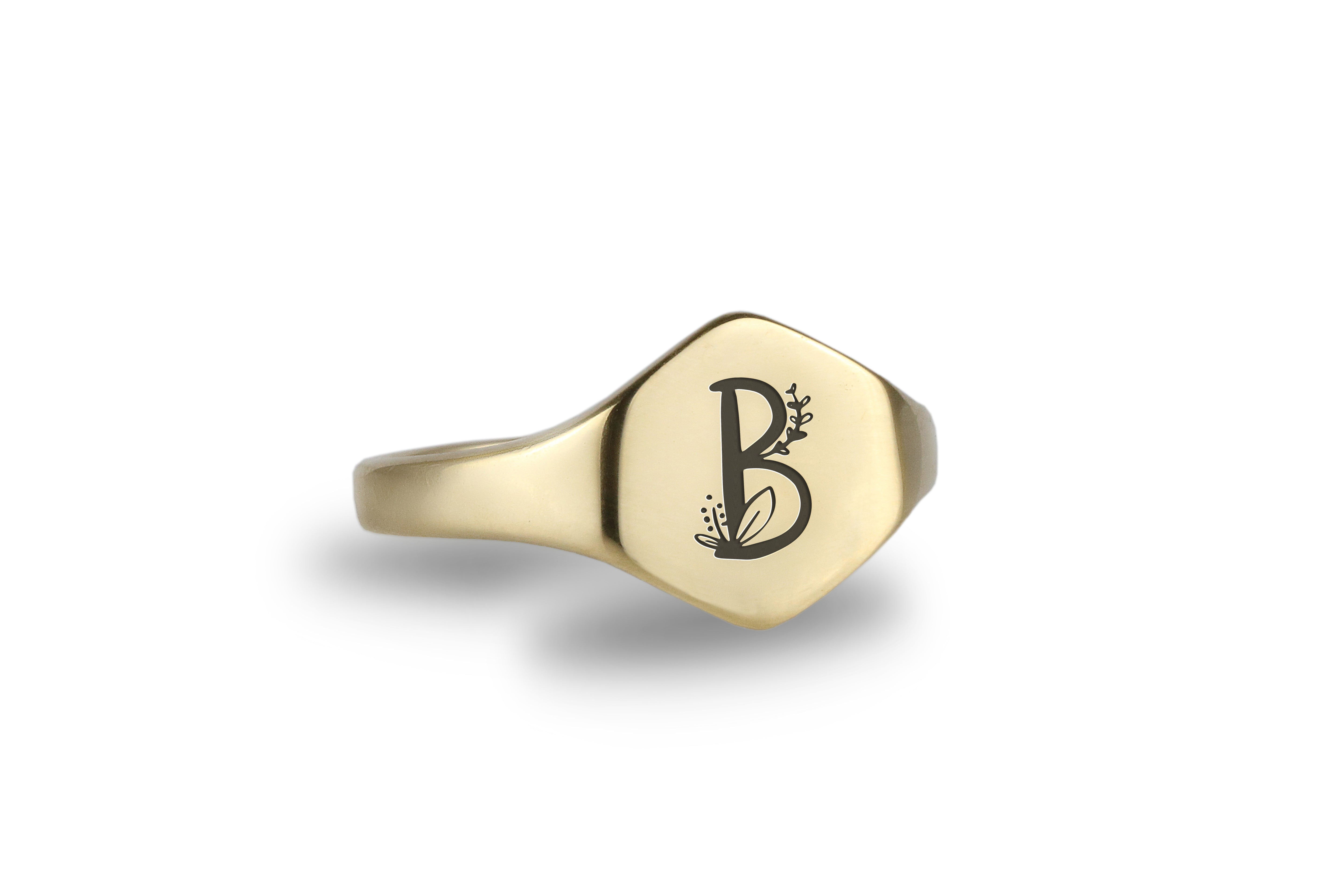 Engraved Letter Signet Ring