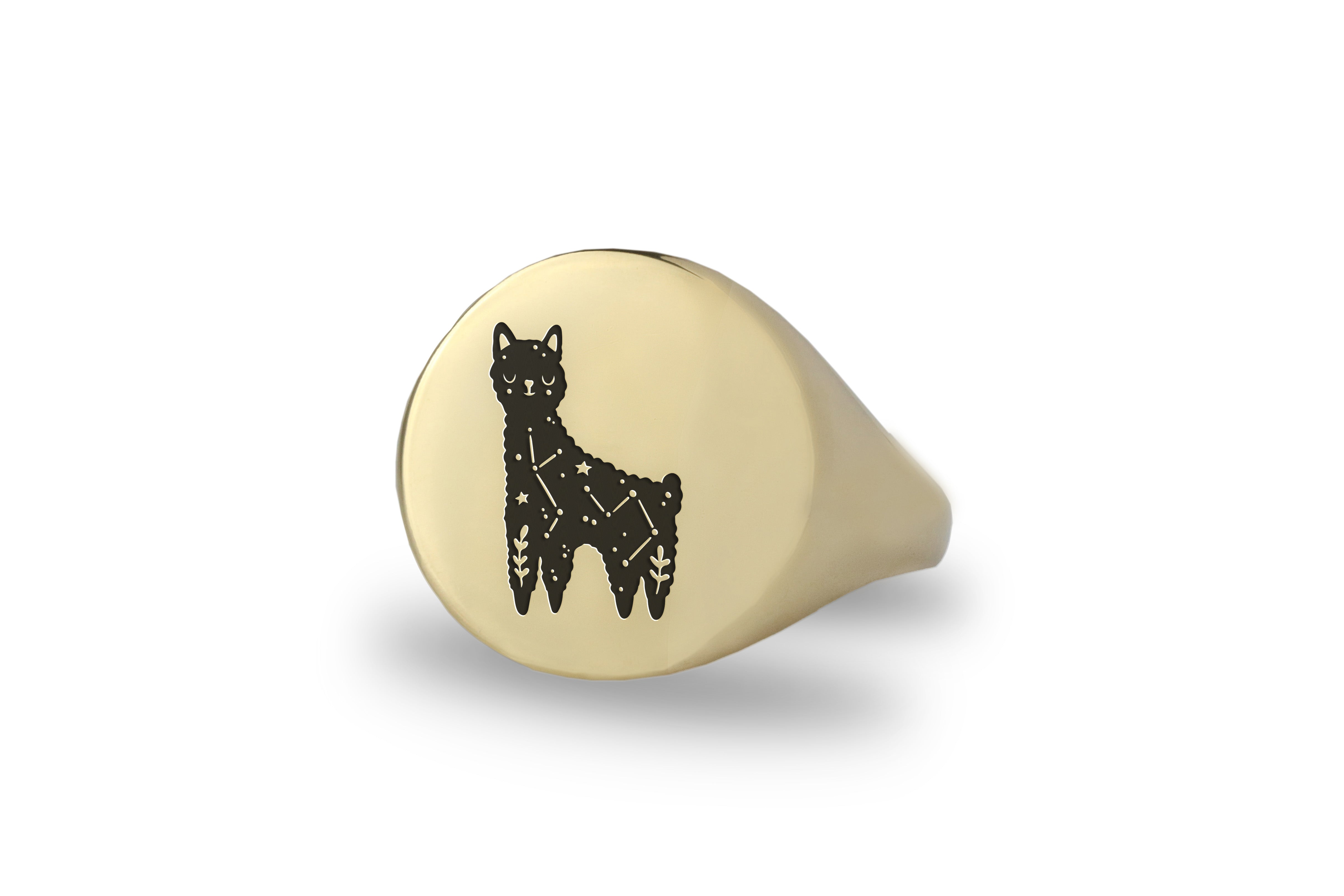 Engraved Lama Signet Ring